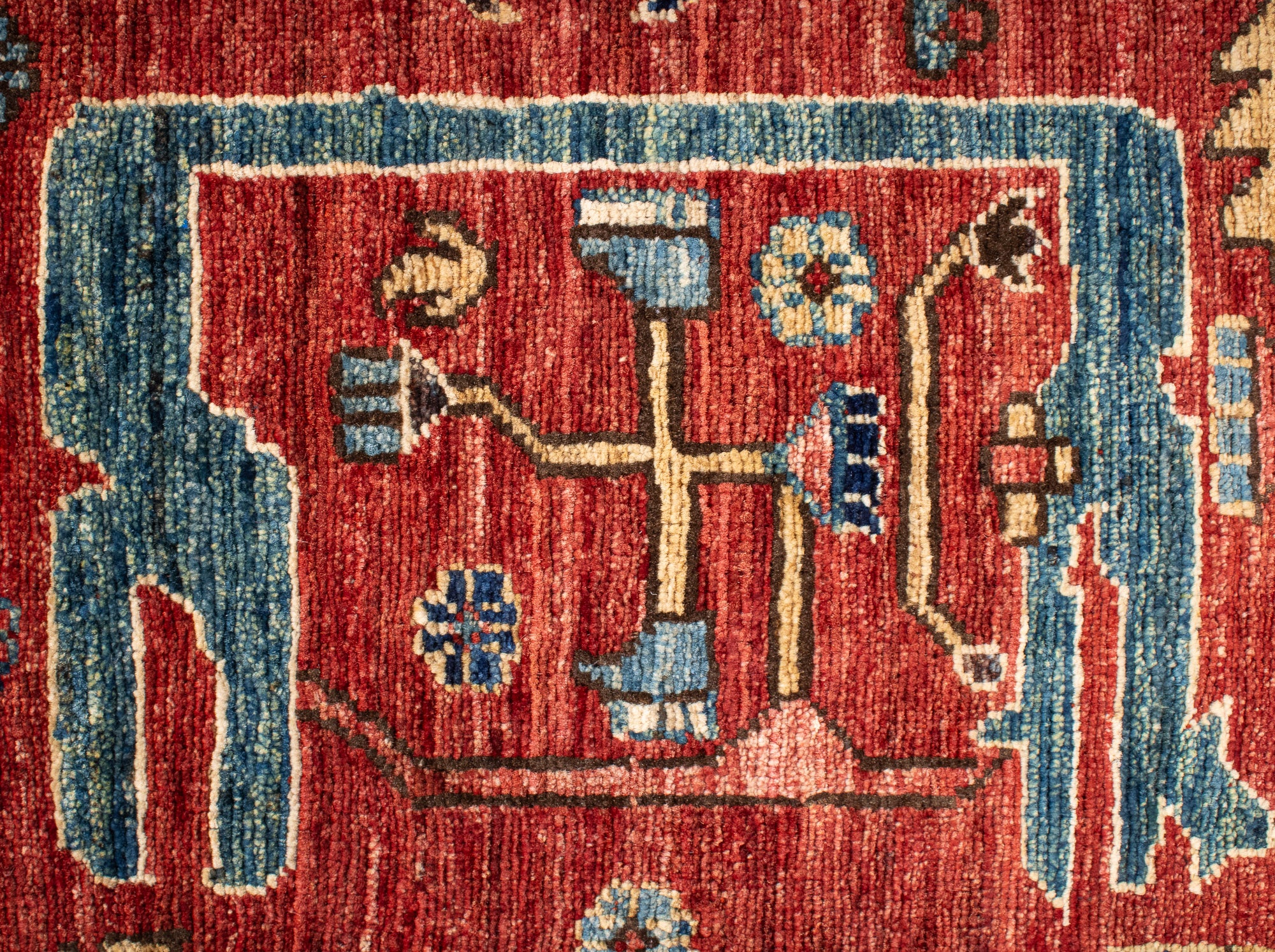 Afghan Serapi Heriz Rug <br> 3'1' x 5'1'