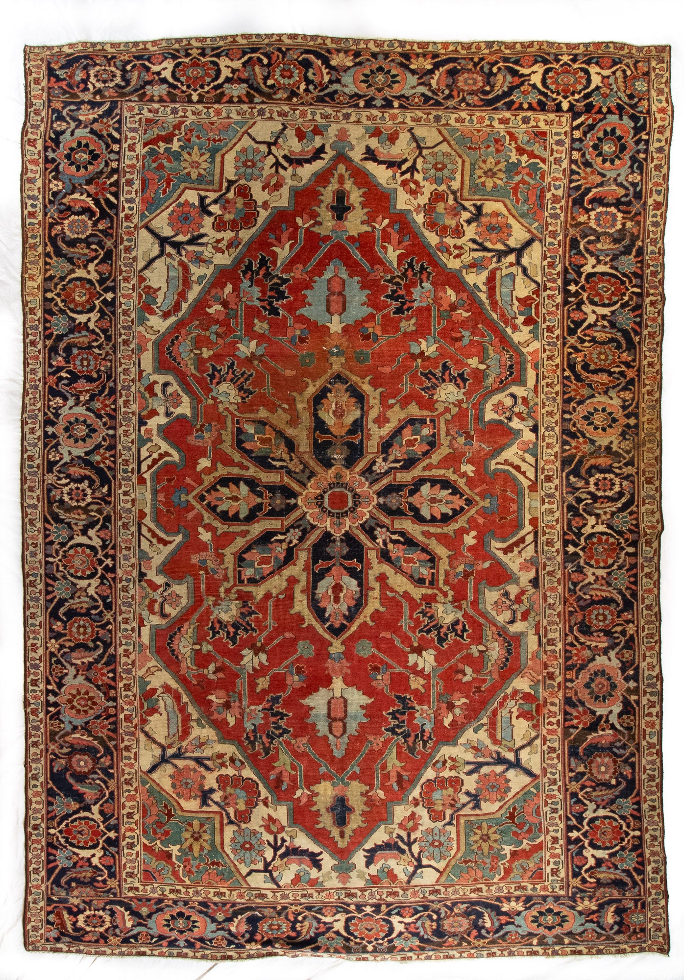 Antique Persian Serapi Rug <br> 9'0 x 12'8