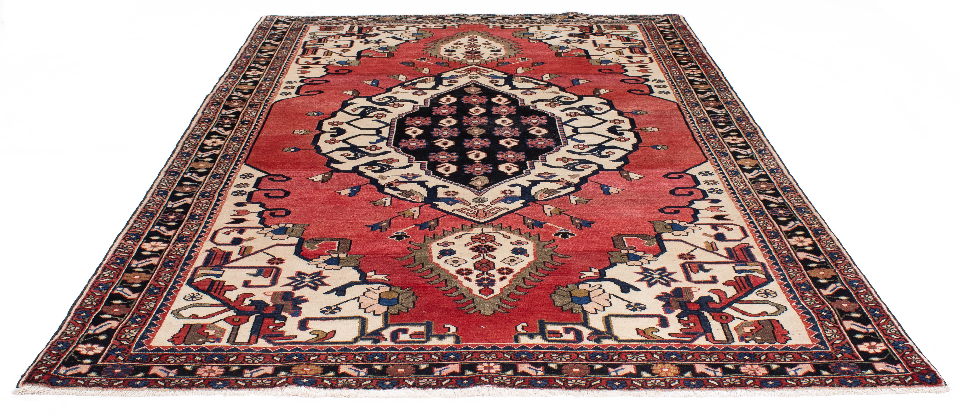 Semi-Antique Persian Hamadan Rug <br> 4'6 x 7'0