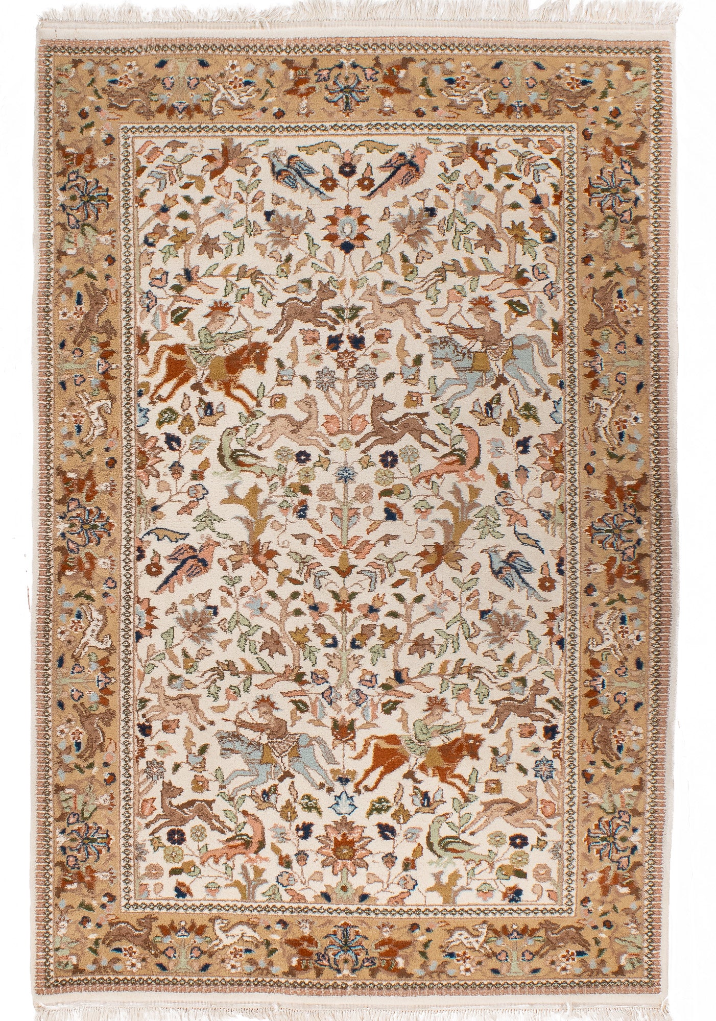 India Jaipur Pictorial Rug <br> 3'11' x 6'5'