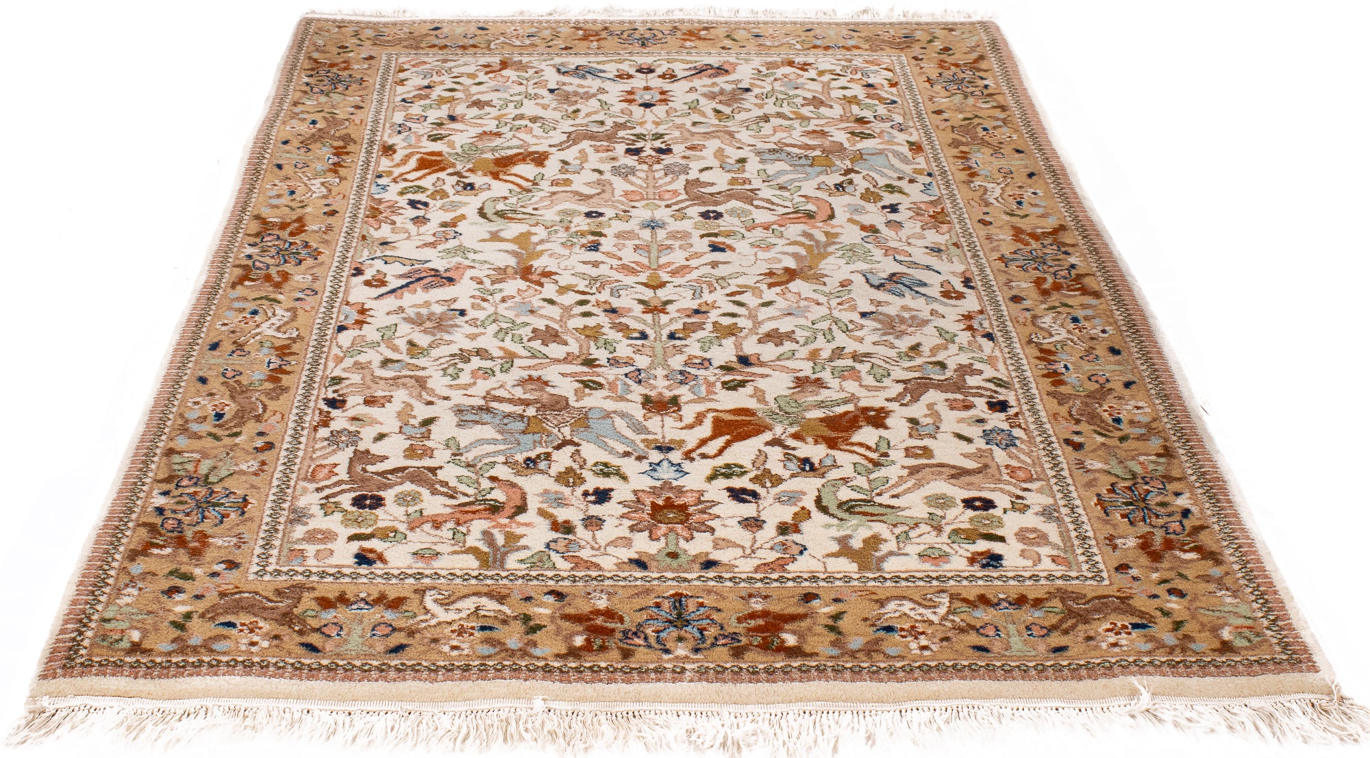 India Jaipur Pictorial Rug <br> 3'11' x 6'5'