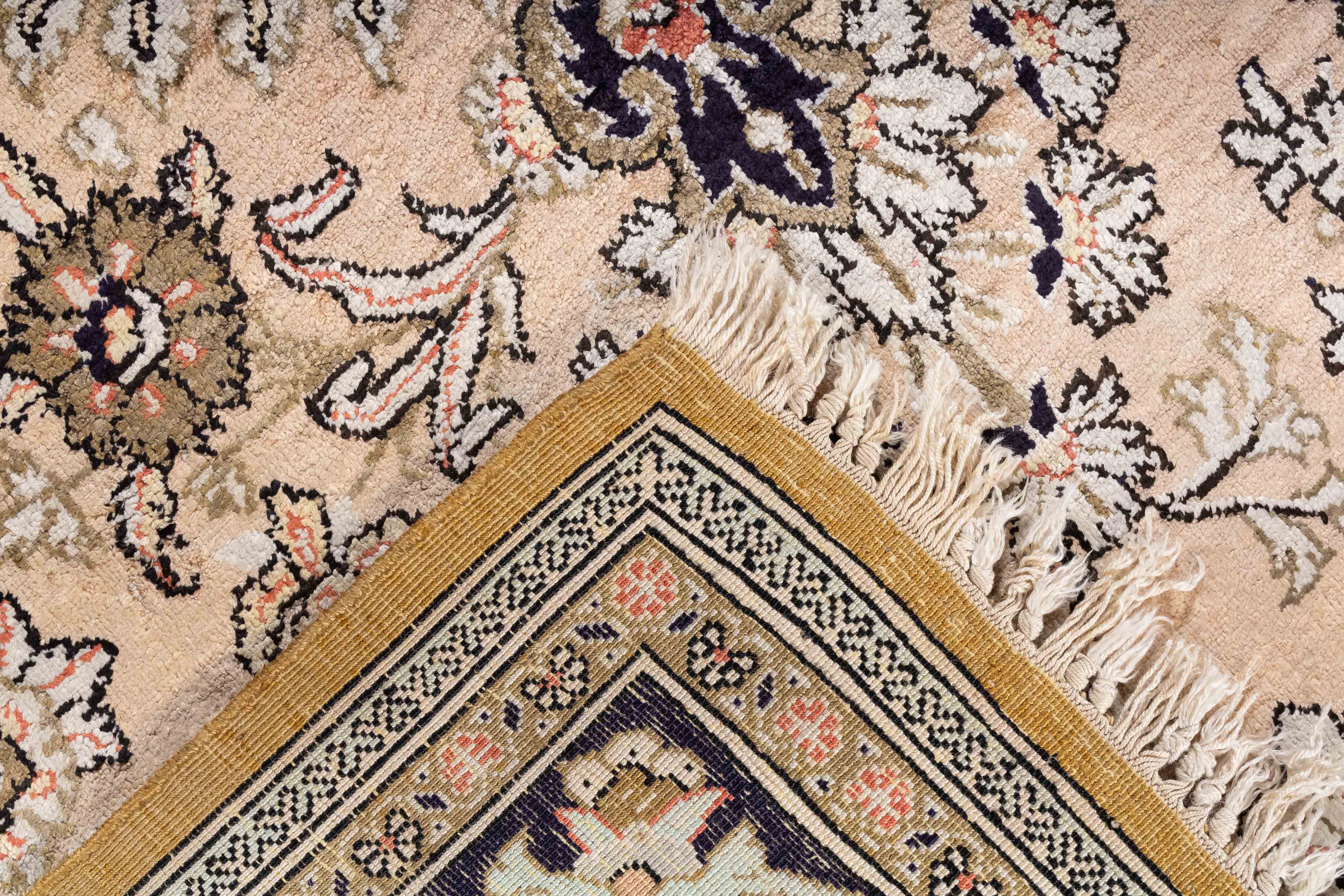 Traditional Persian Silk Qum Rug <br> 3'4 x 5'3