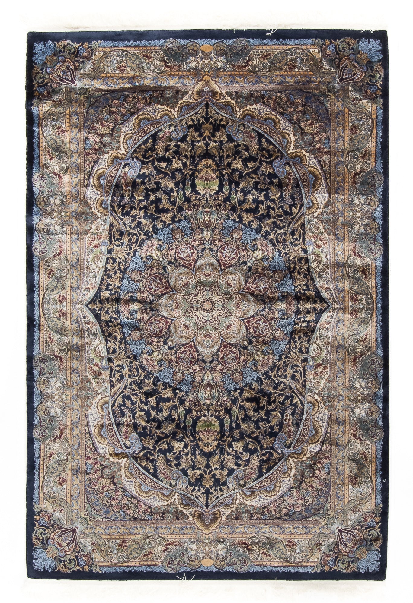 Turkish Ghom Silk Rug <br> 5'10 x 9'2