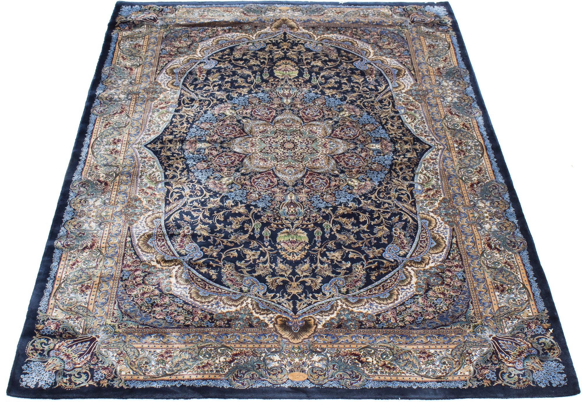 Turkish Ghom Silk Rug <br> 5'10 x 9'2