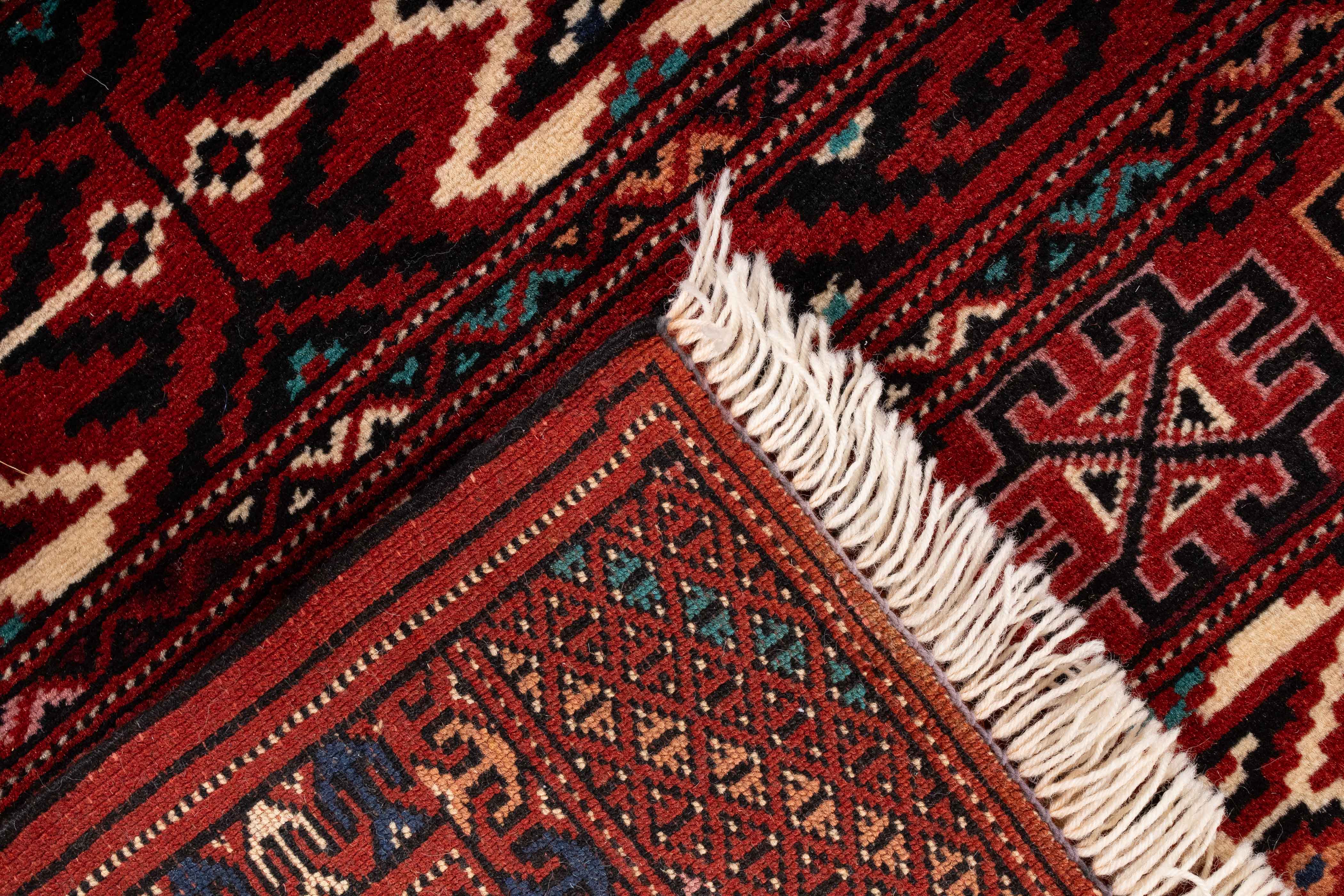 New Turkmen Carpet Rug <br> 4'0 x 5'3