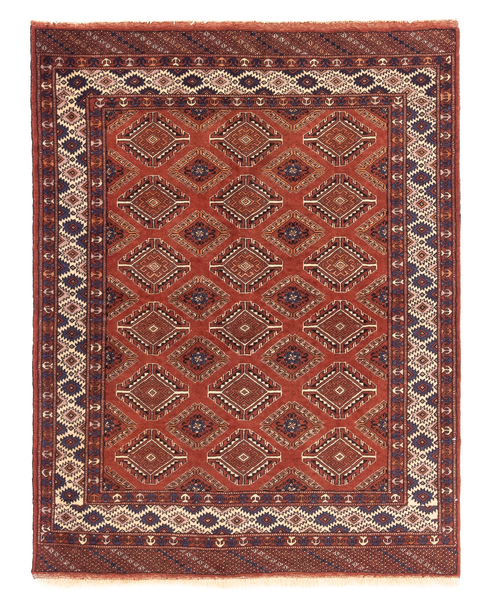 New Turkmen Carpet Rug <br> 4'0 x 5'0