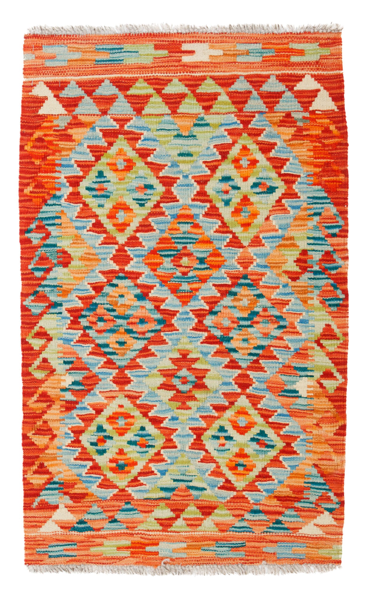 Colorful Kilim Accent Rug <br> 2'0 x 3'5