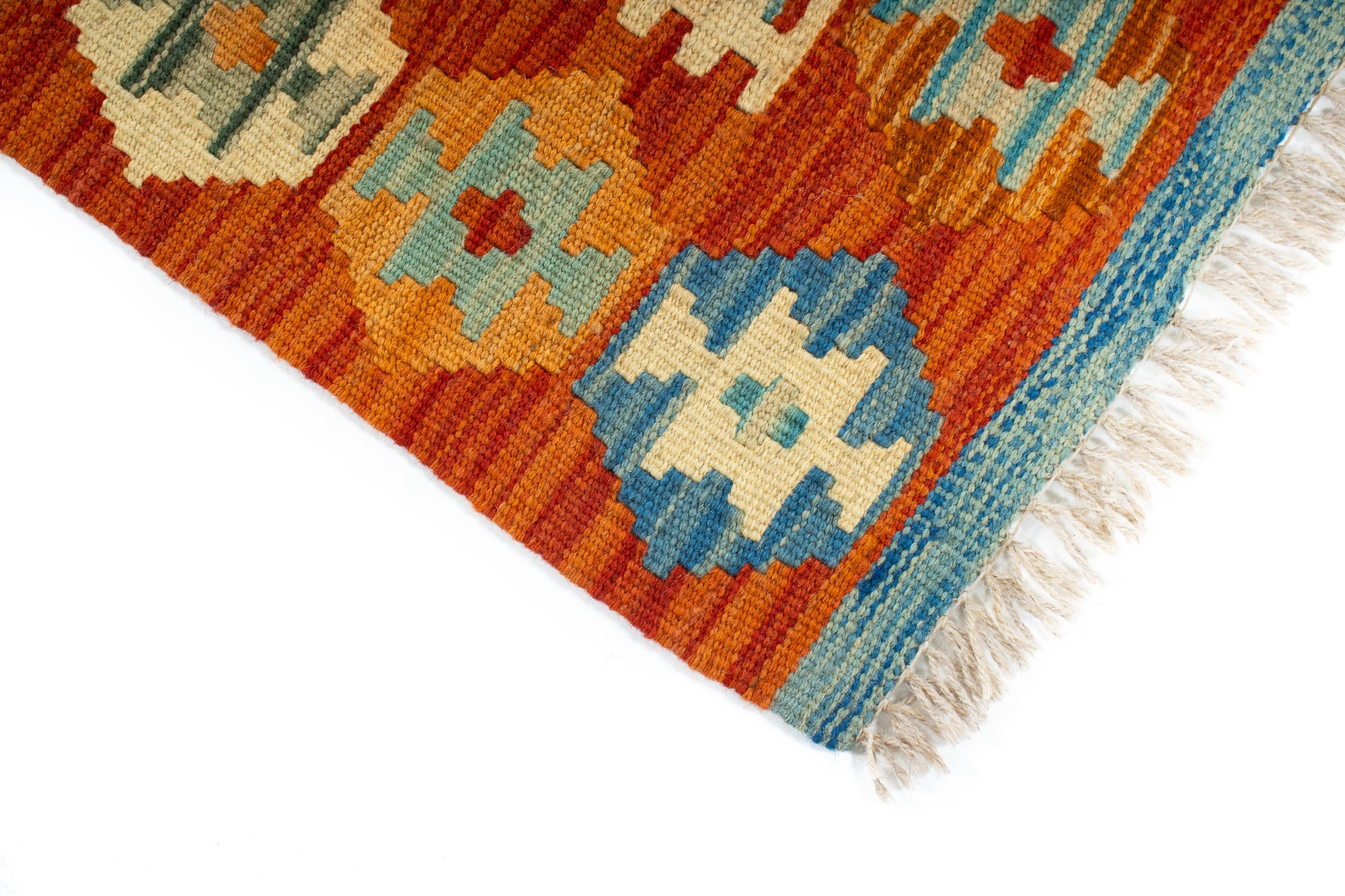 Colorful Geometric Kilim Accent Rug <br> 2'0 x 3'0