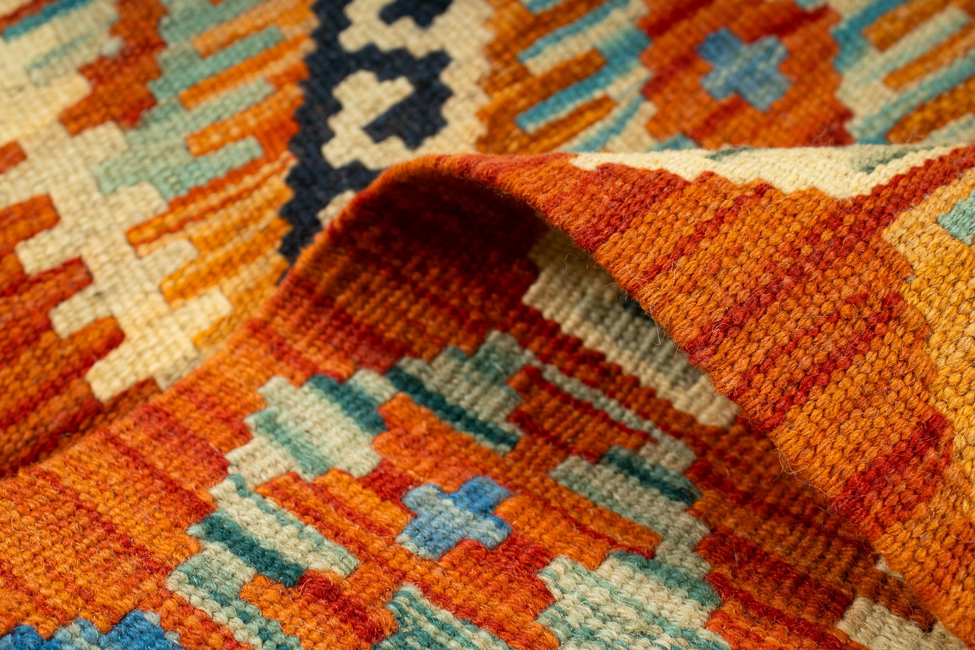 Colorful Geometric Kilim Accent Rug <br> 2'0 x 3'0