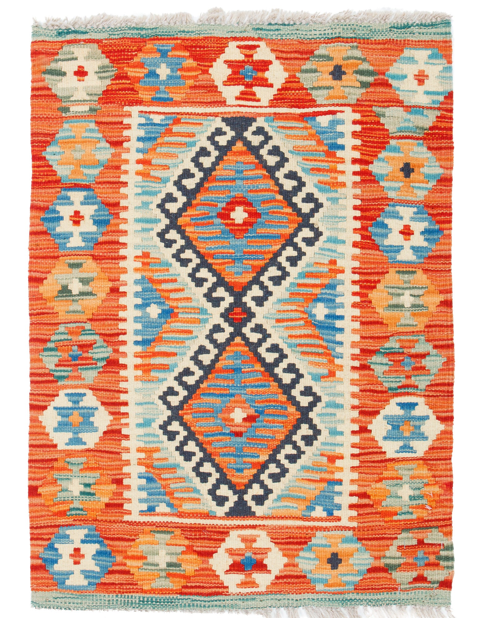 Colorful Geometric Kilim Accent Rug