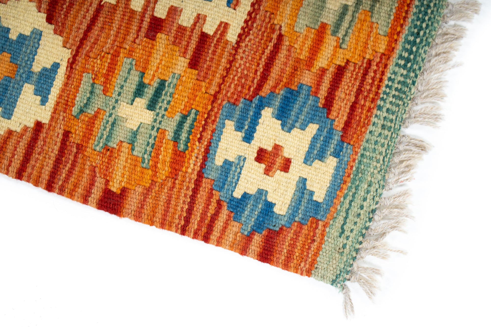 Colorful Geometric Kilim Accent Rug