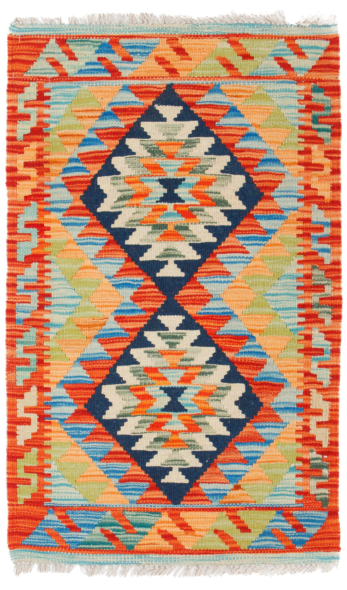 Vibrant Pak Kilim Accent Rug <br> 2'0 x 3'0