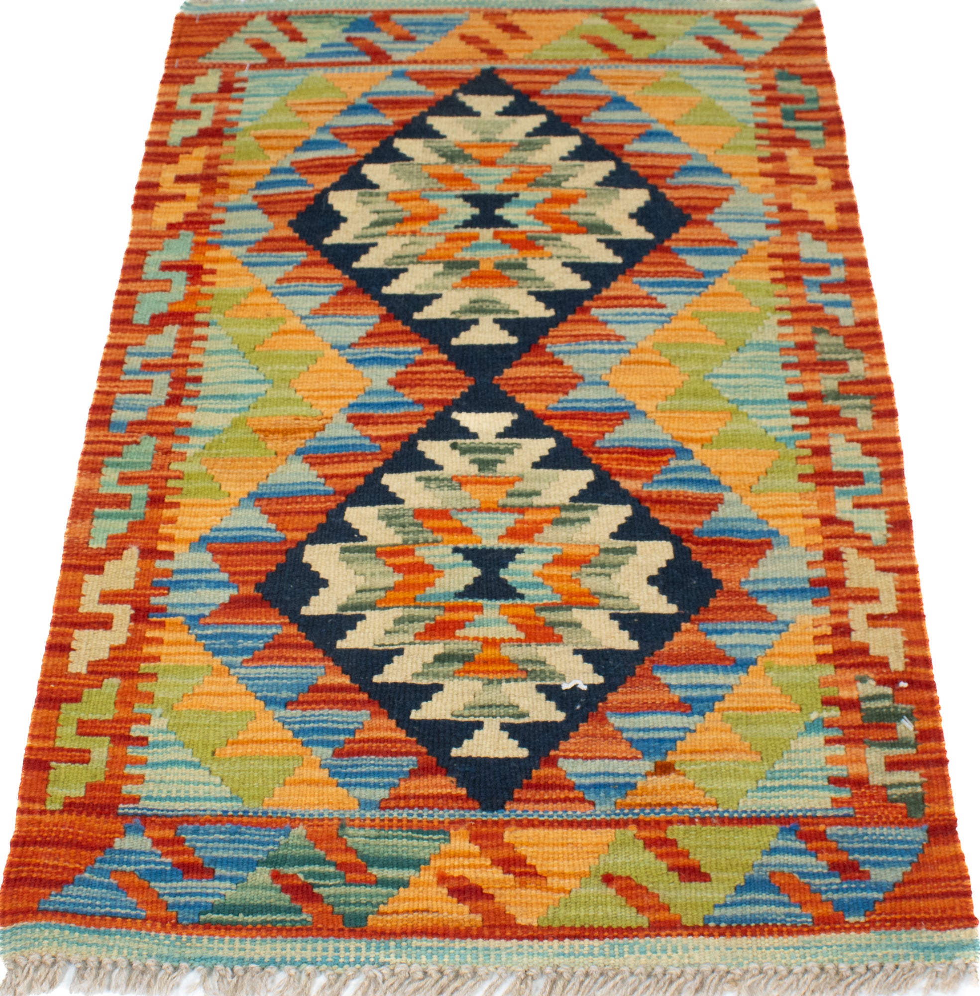 Vibrant Pak Kilim Accent Rug <br> 2'0 x 3'0