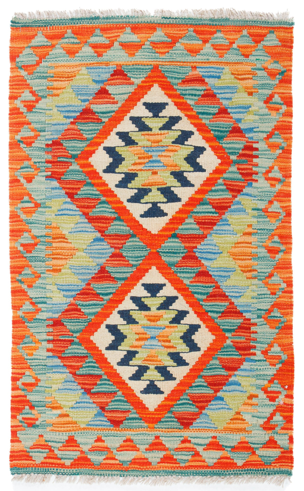 Colorful Pak Kilim Accent Rug <br> 2'0 x 3'3