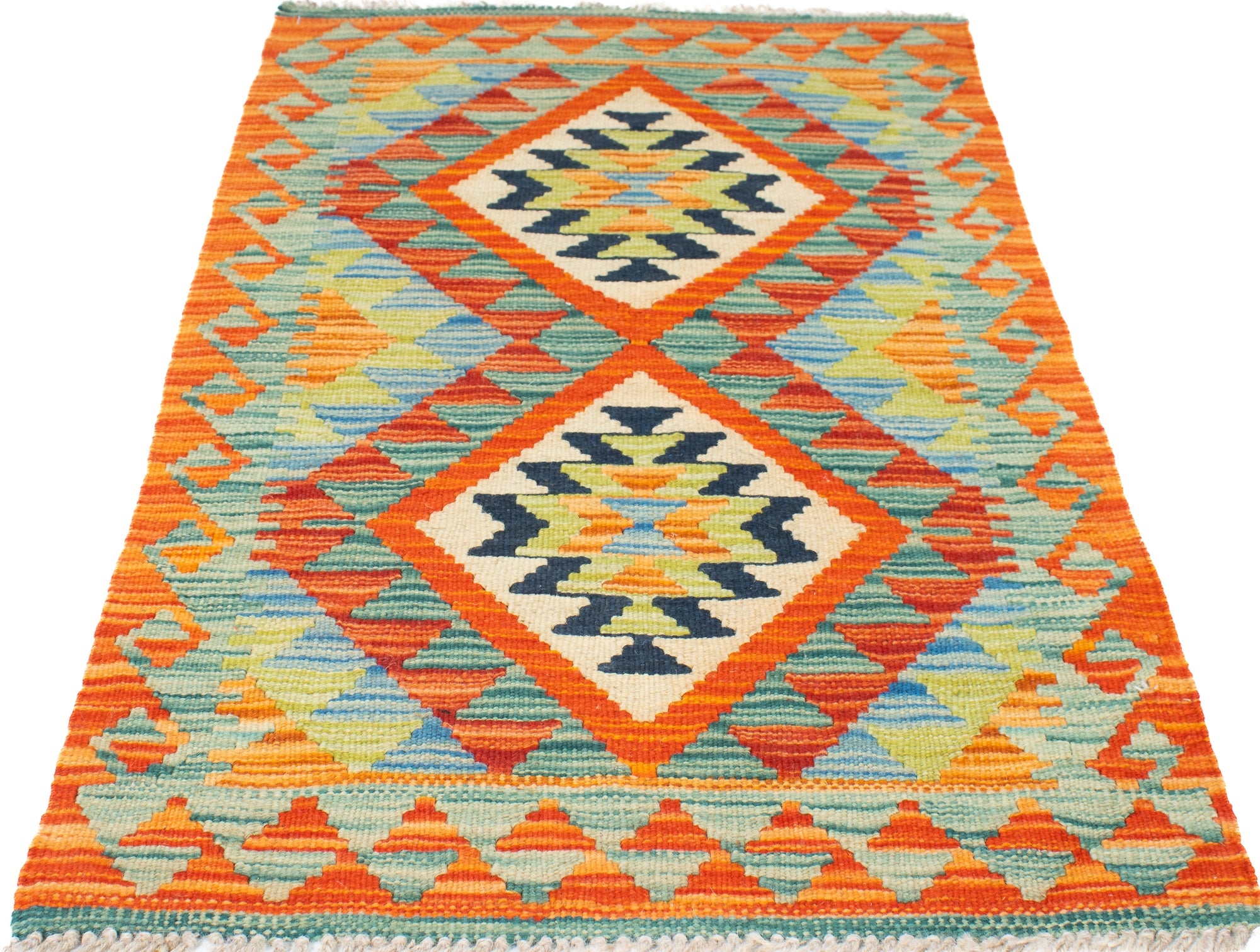 Colorful Pak Kilim Accent Rug <br> 2'0 x 3'3