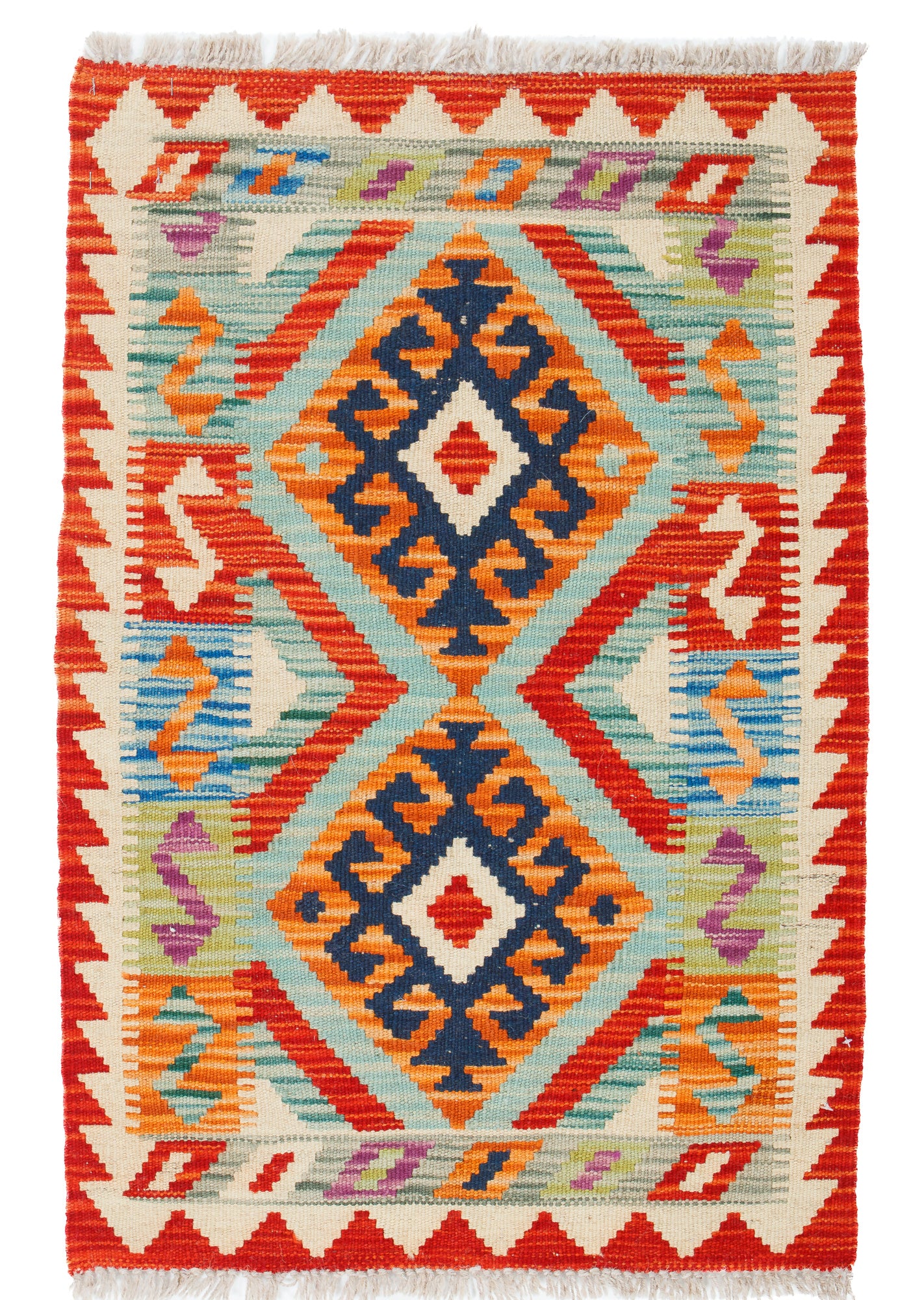 Geometric Colorful Pak Kilim Accent Rug <br> 2'0 x 3'0