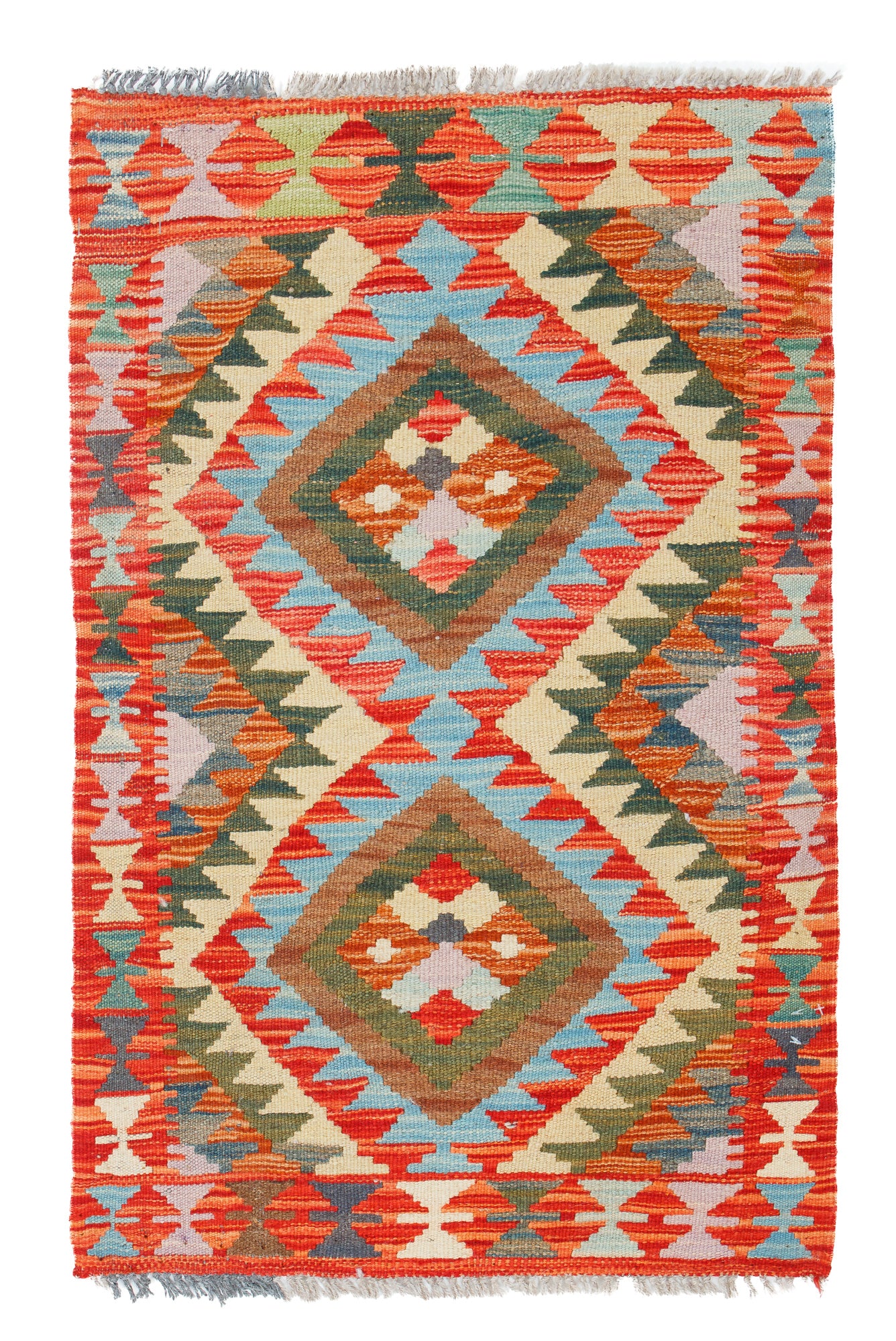 Colorful Pak Kilim Accent Rug  <br> 2'0 x 3'0