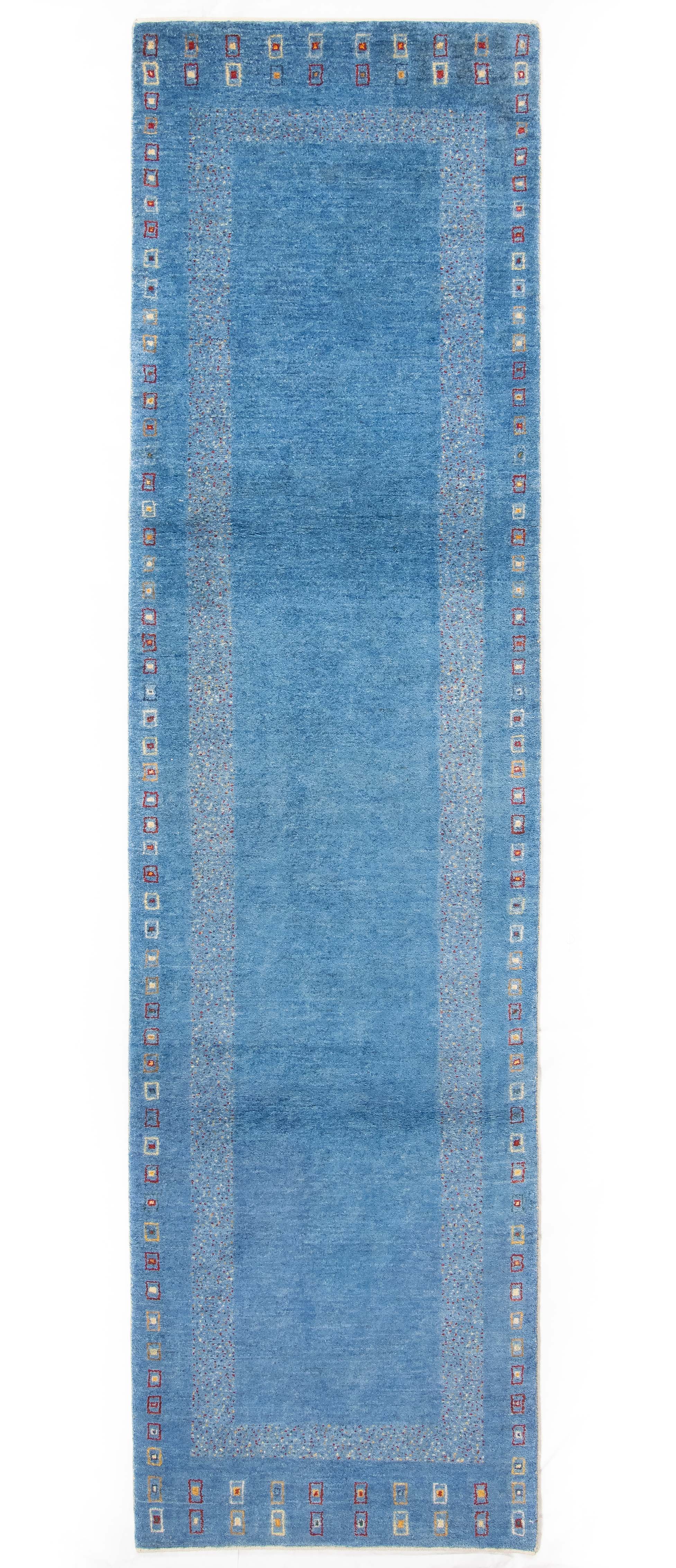 Modern Blue Gabbeh Runner 2'9 x 10'5