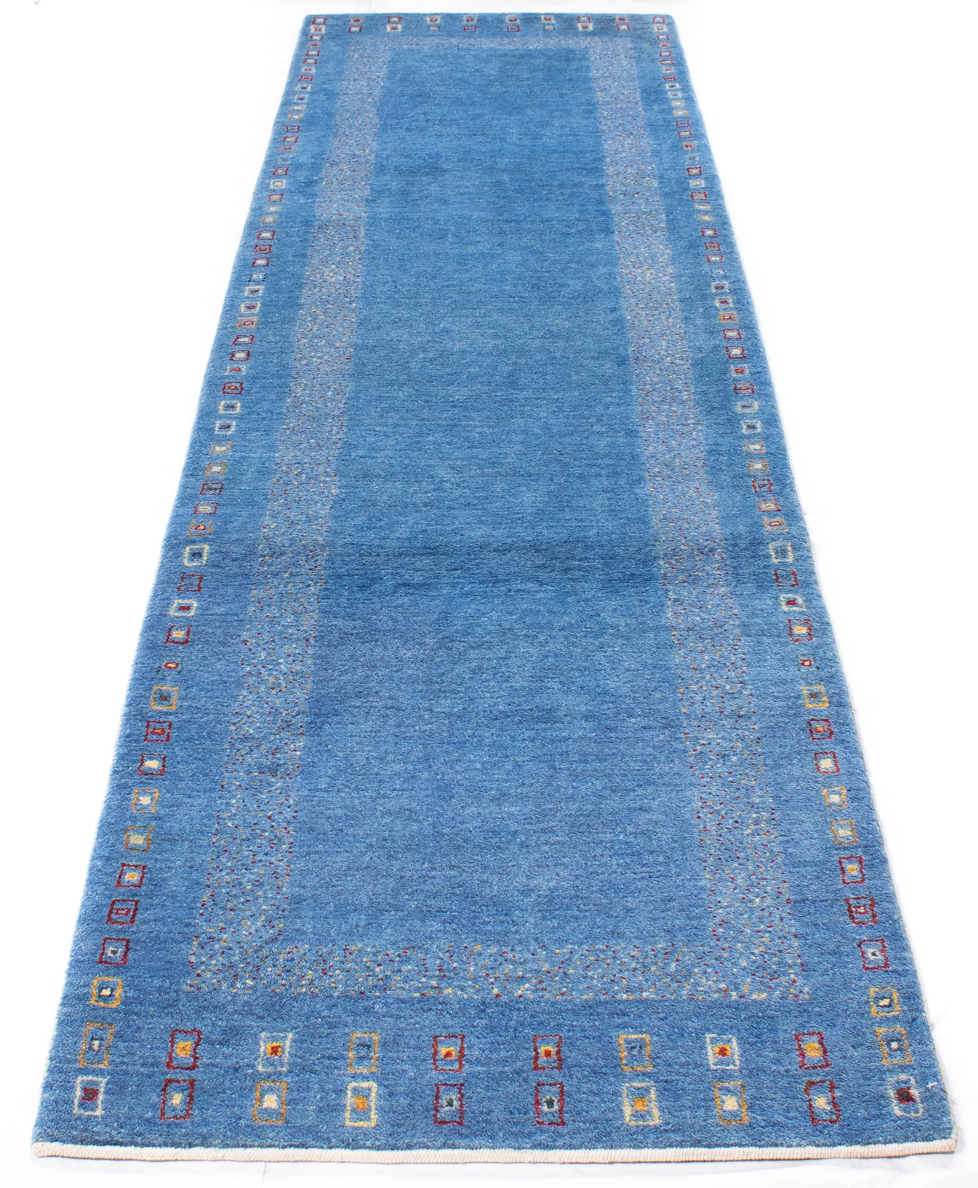 Modern Blue Gabbeh Runner 2'9 x 10'5