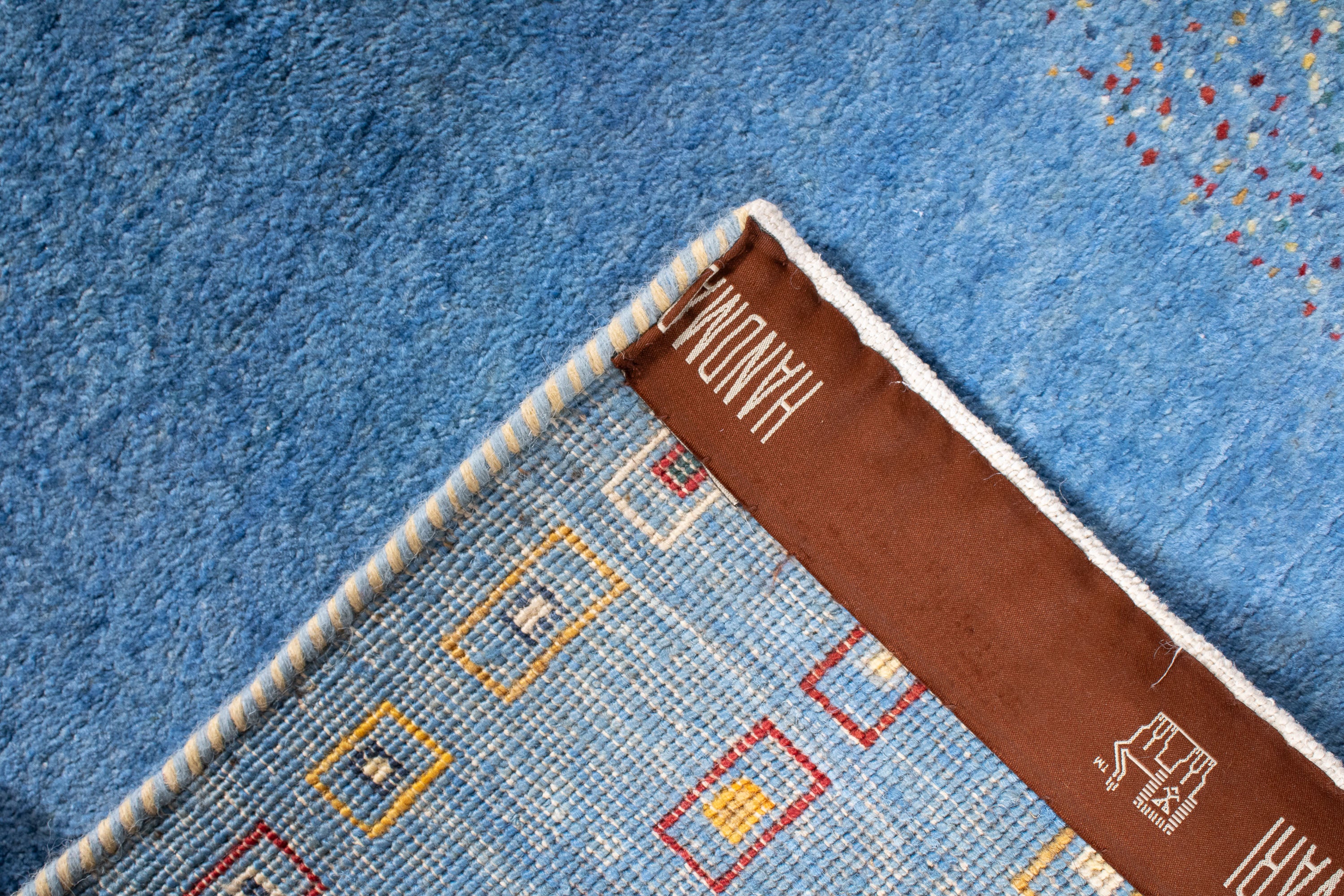 Modern Blue Gabbeh Runner 2'9 x 10'5