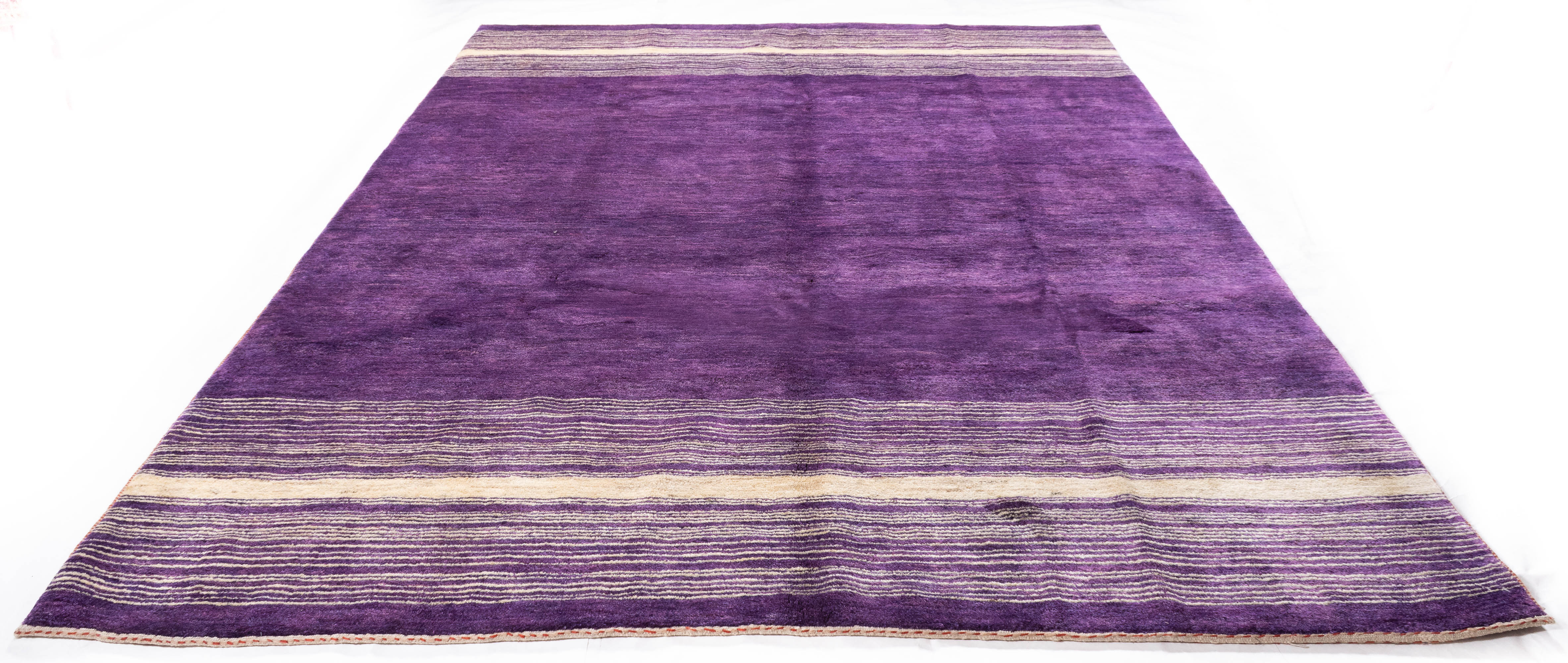 Purple Turkish Amaleh Area Rug <br> 8'1 x 9'11