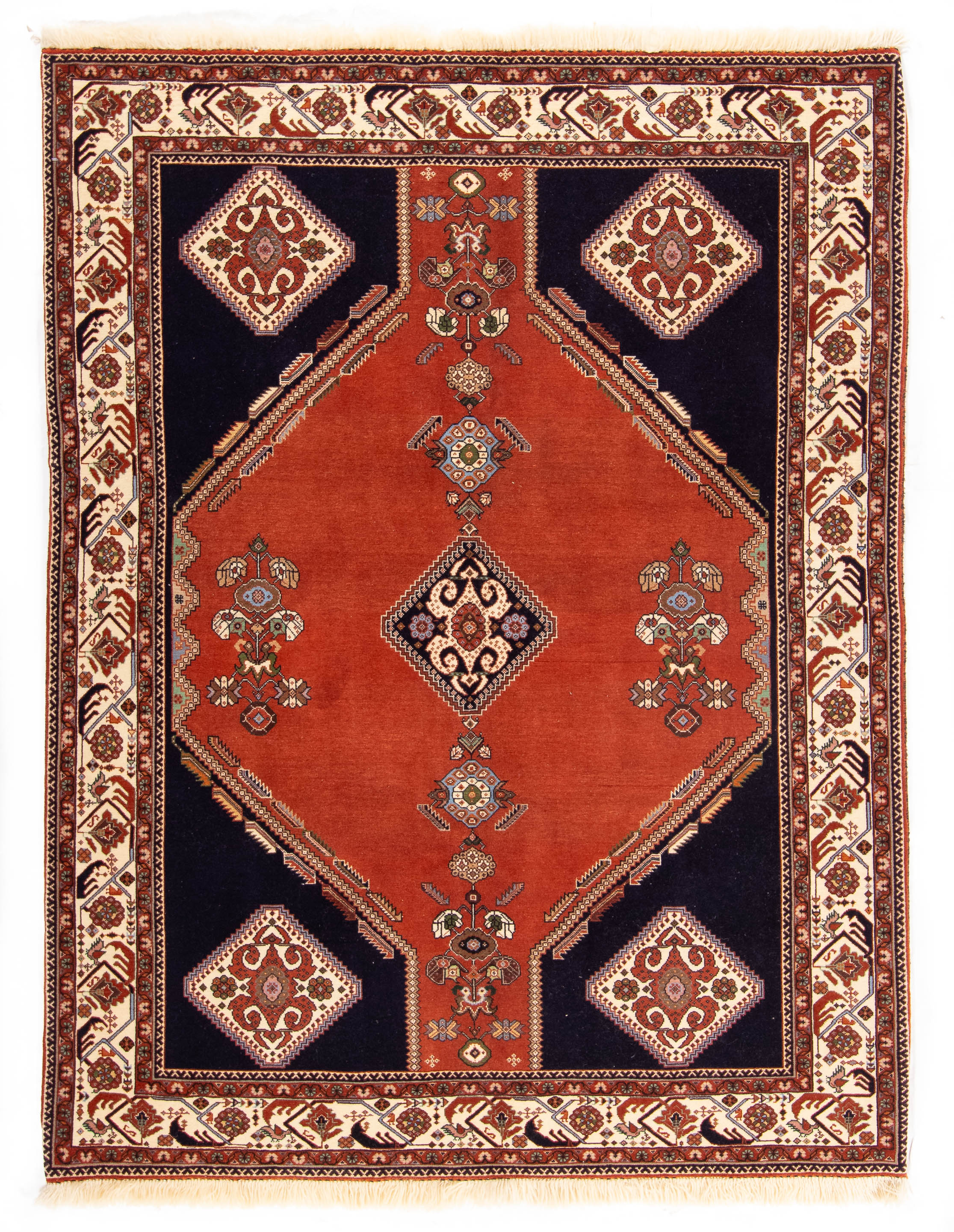 Persian Gashghai Rug <br> 5'2 × 7'0