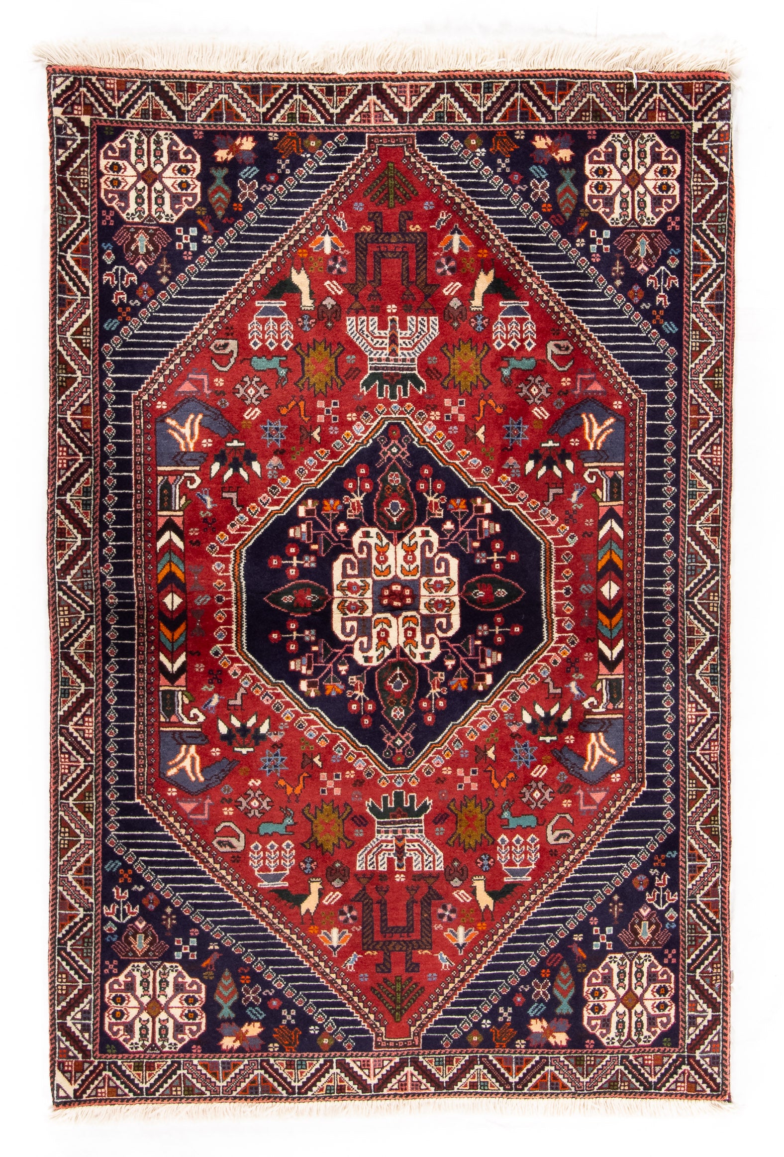 Persian Gashghai Rug <br> 3'4 × 5'1