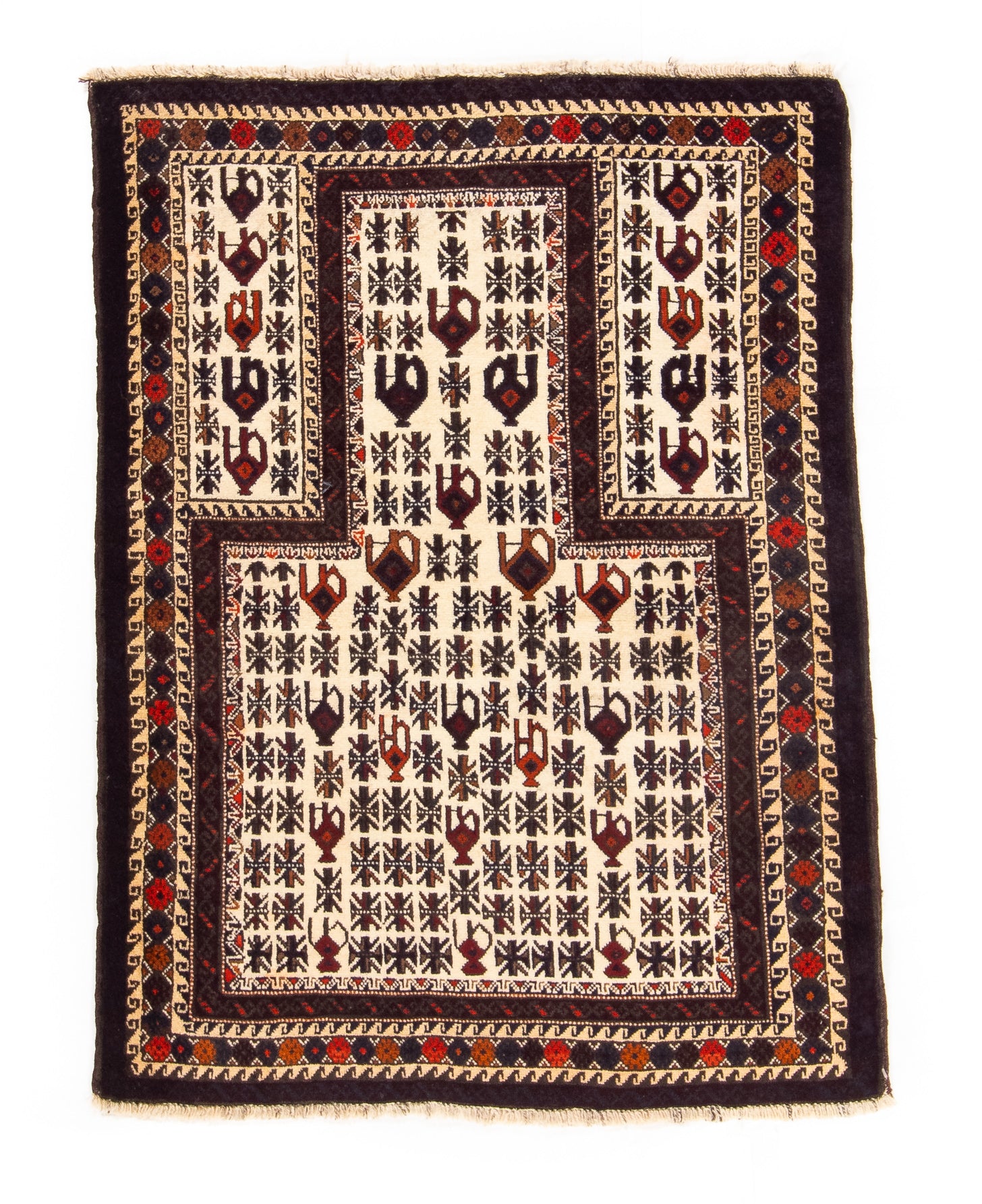 Tribal Persian Balouch Rug <br> 3'4 × 4'6