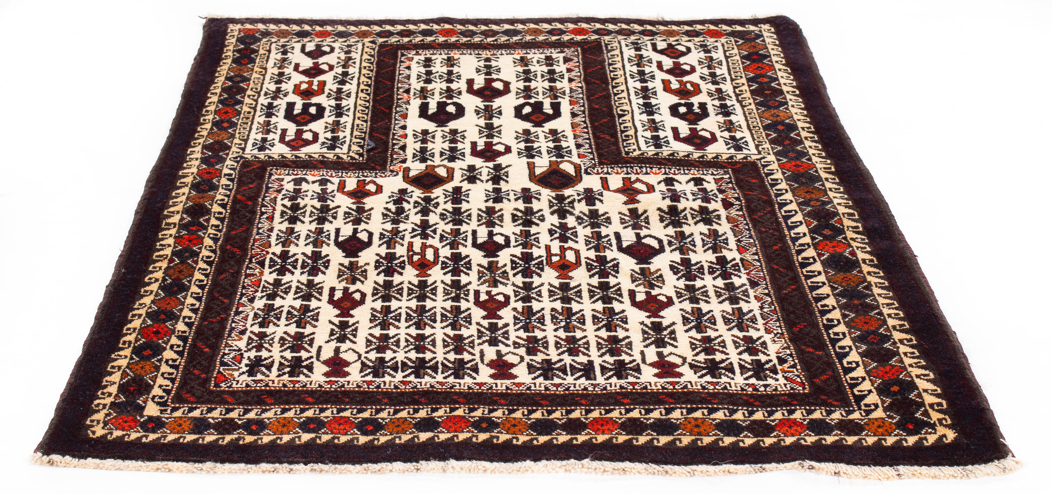 Tribal Persian Balouch Rug <br> 3'4 × 4'6