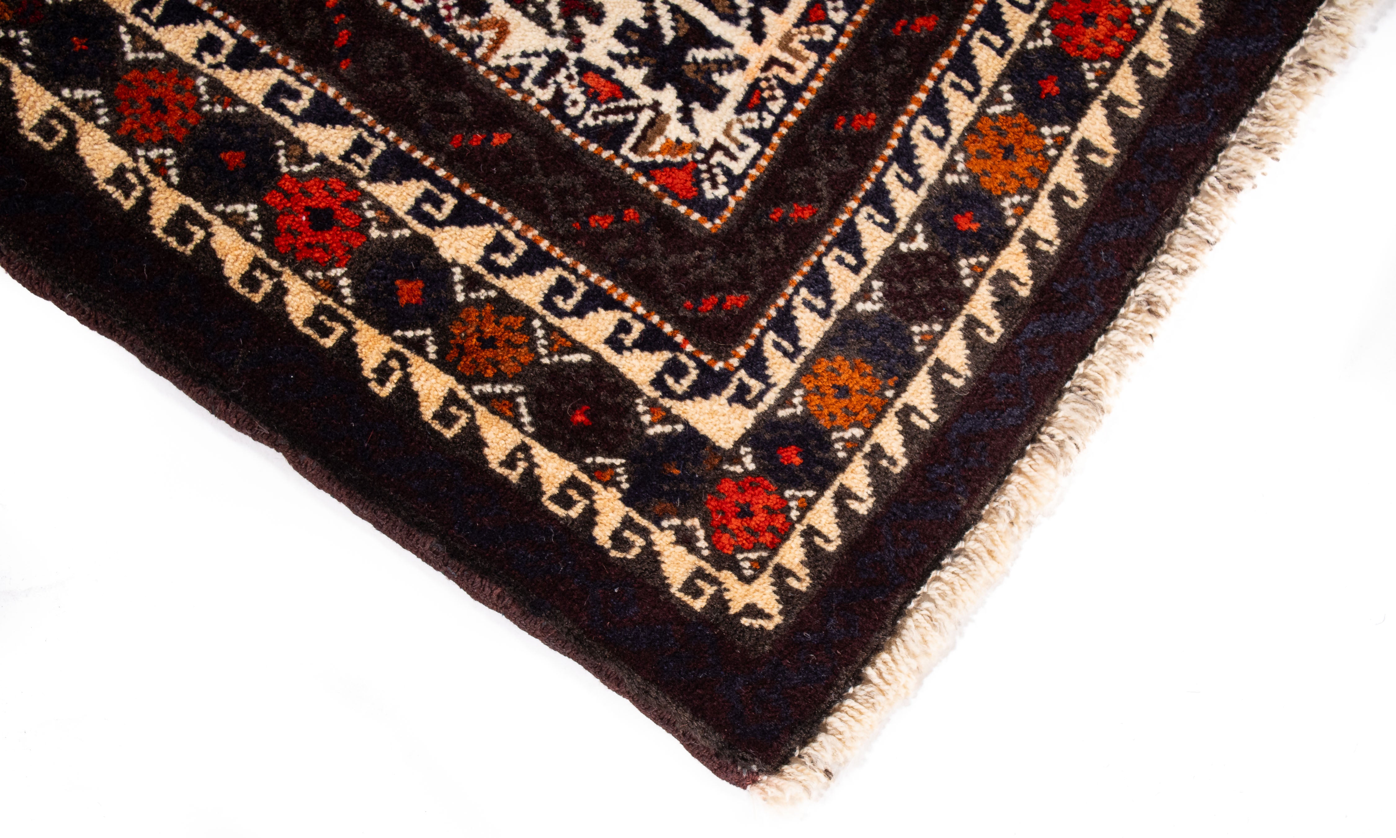 Tribal Persian Balouch Rug <br> 3'4 × 4'6