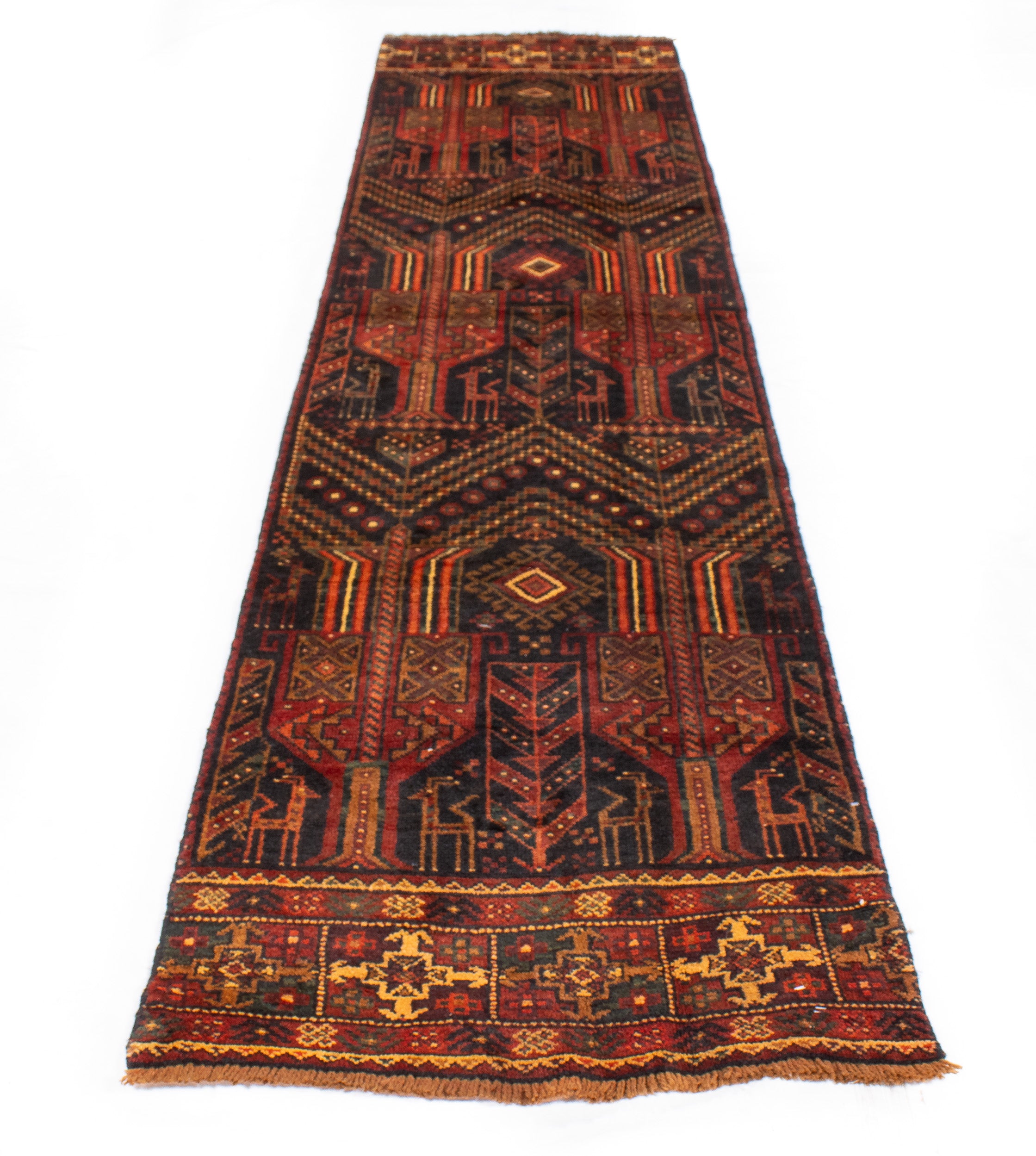 Persian Balouch Rug <br> 2'4 × 10'0