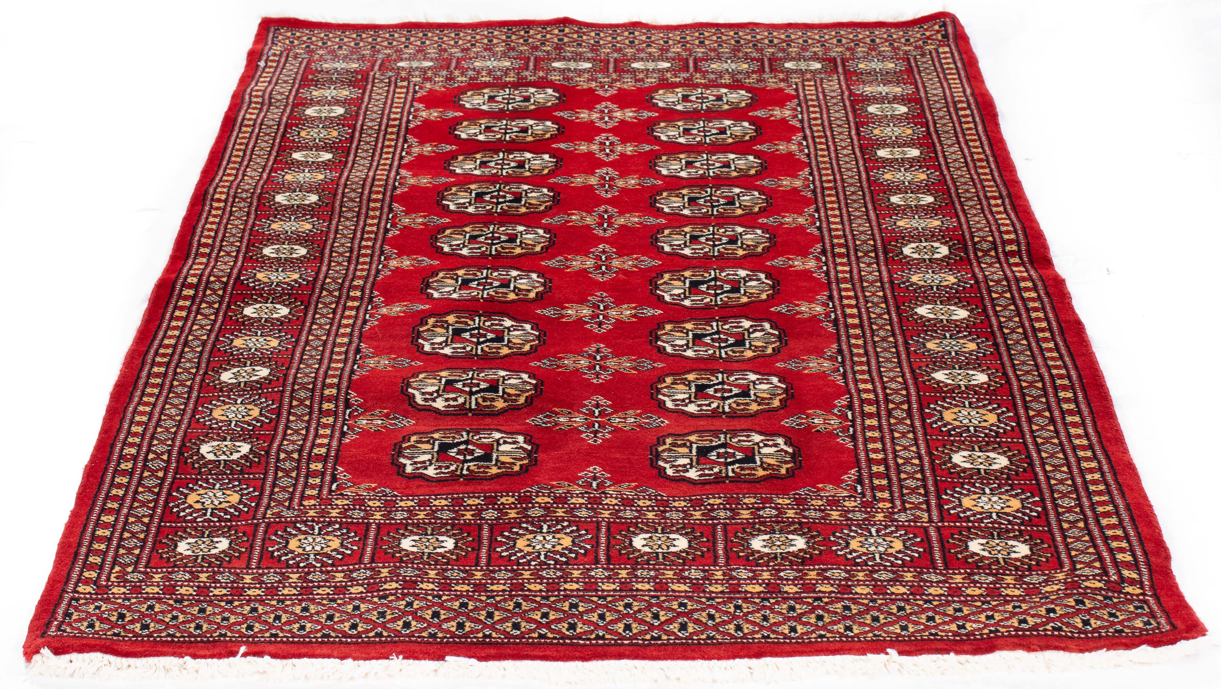 Pakistan Bokara Rug <br> 3'2 x 4'8