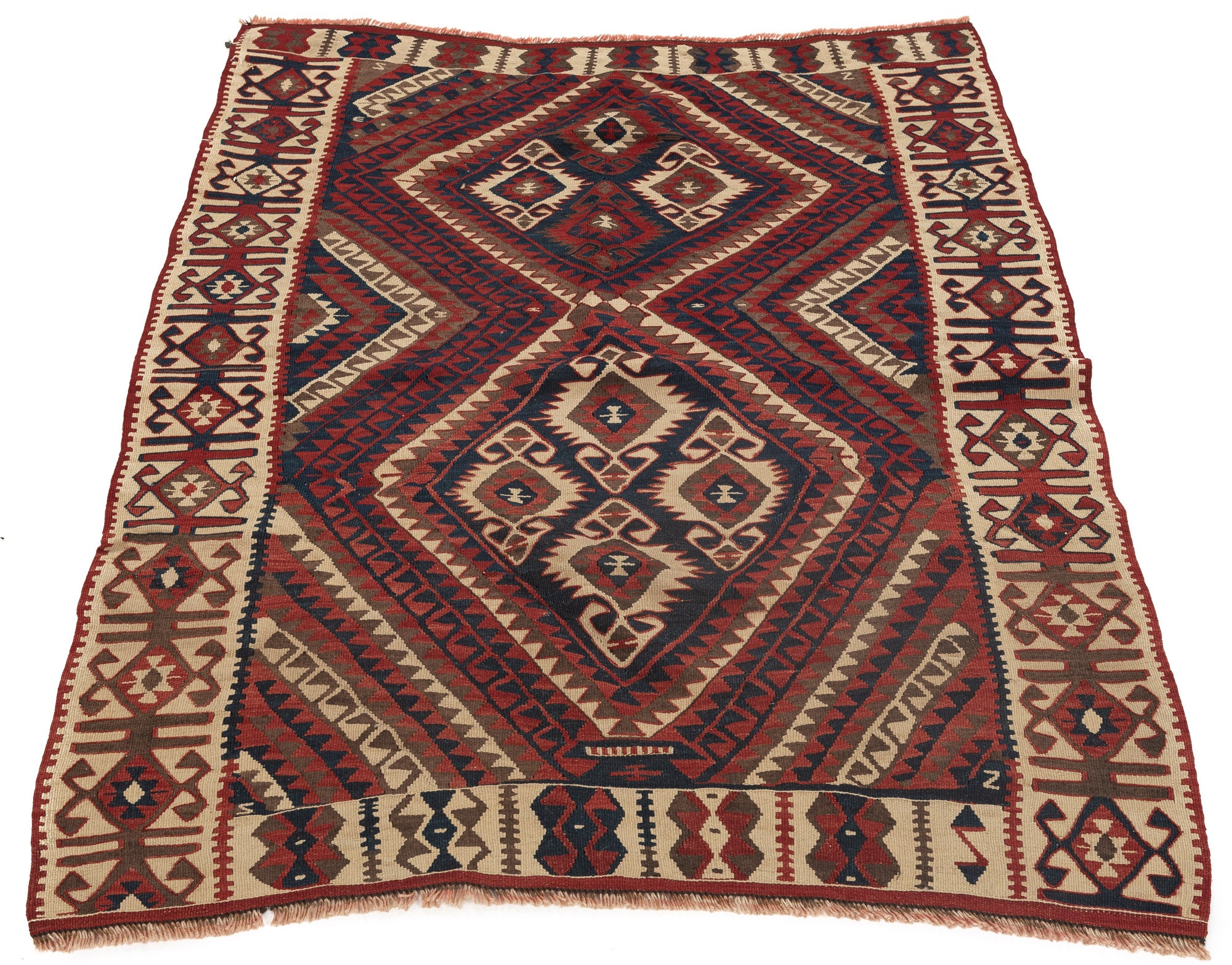 New Antique Turkish Van Kilim Rug <br> 3'5 x 4'5