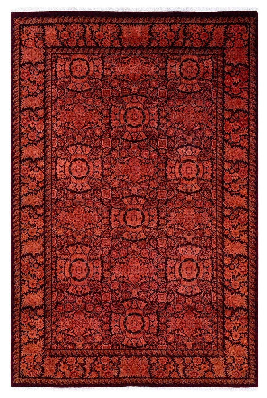 Modern Overdyed Red Wool Area Rug <br> 6'2 x 9'2