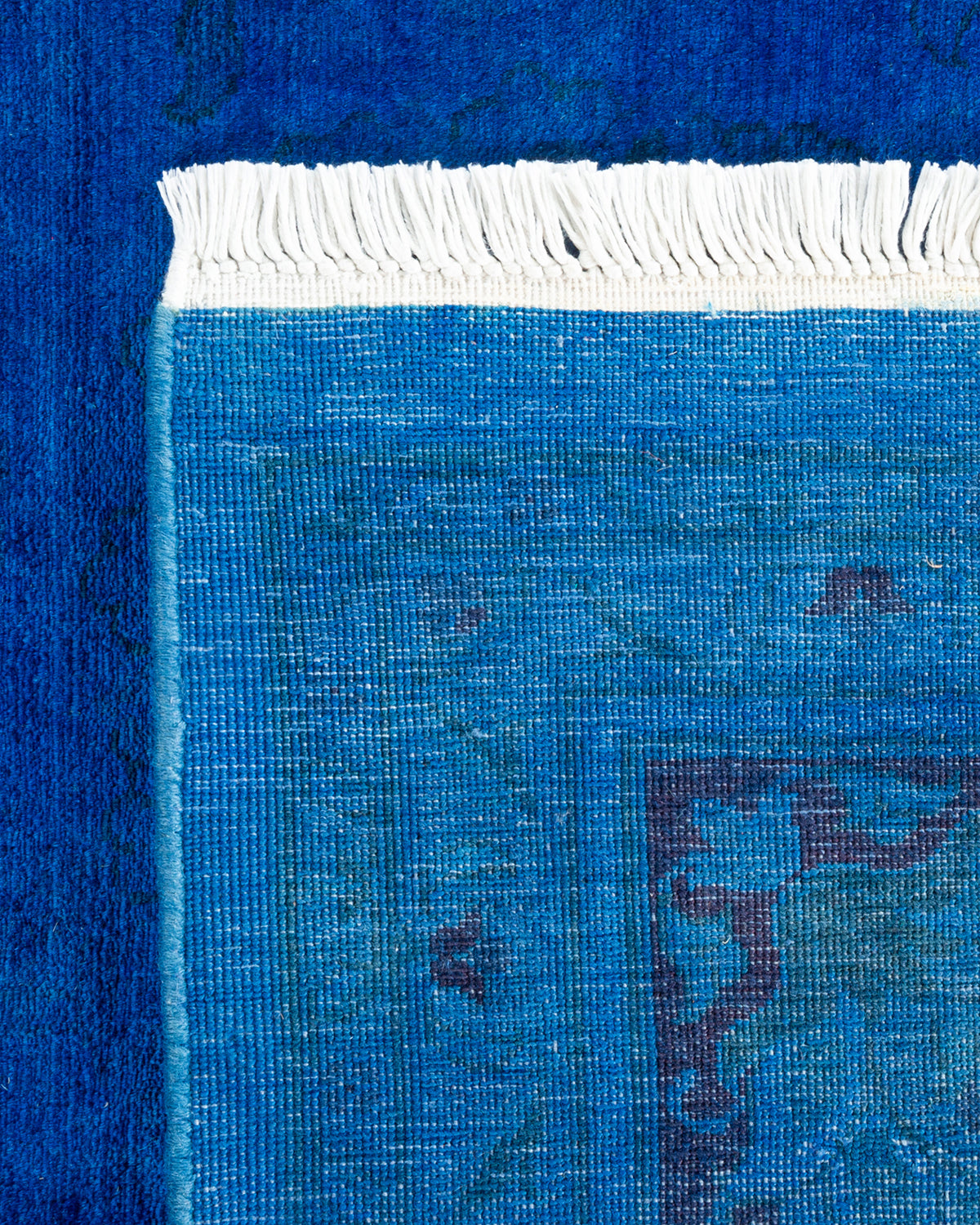 Modern Overdyed Blue Wool Area Rug <br> 9'0 x 12'0