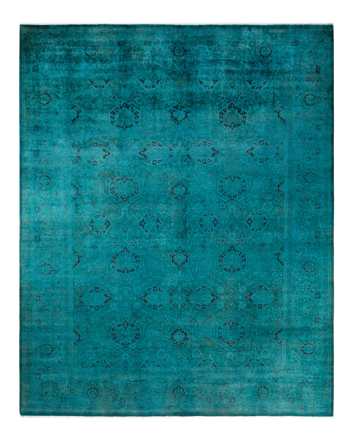 Modern Fine Vibrance Green Wool Area Rug <br> 8'0 x 10'0