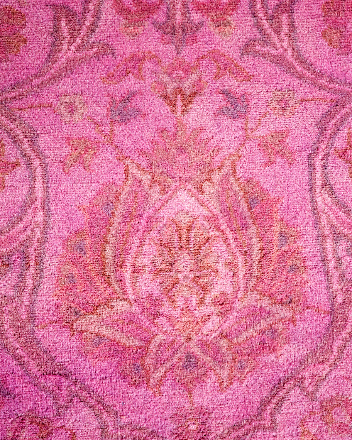 Modern Overdyed Pink Wool Area Rug <br> 8'2 x 10'3