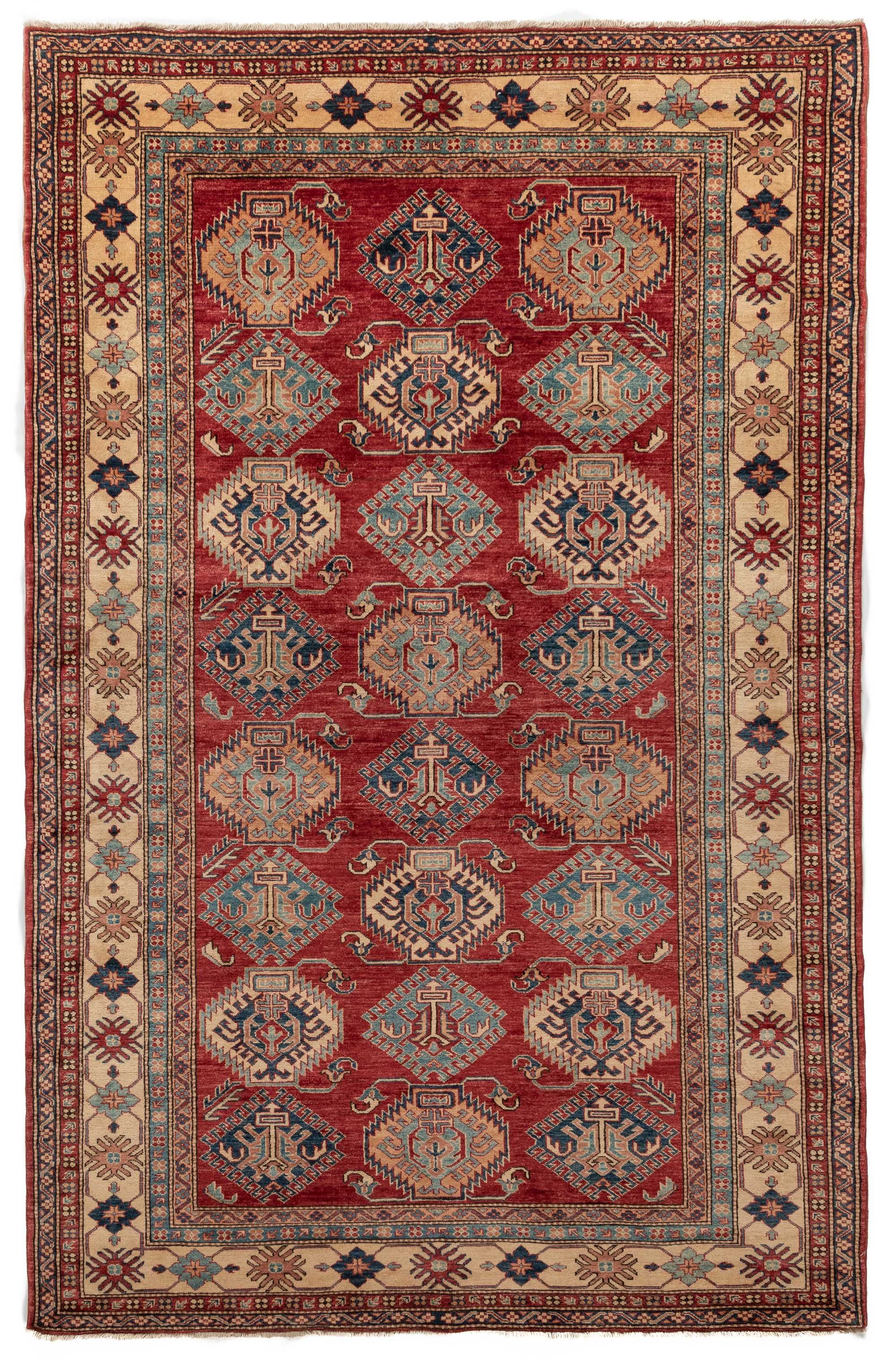 New Afghan Kazak Rug <br> 6'0 x 9'3