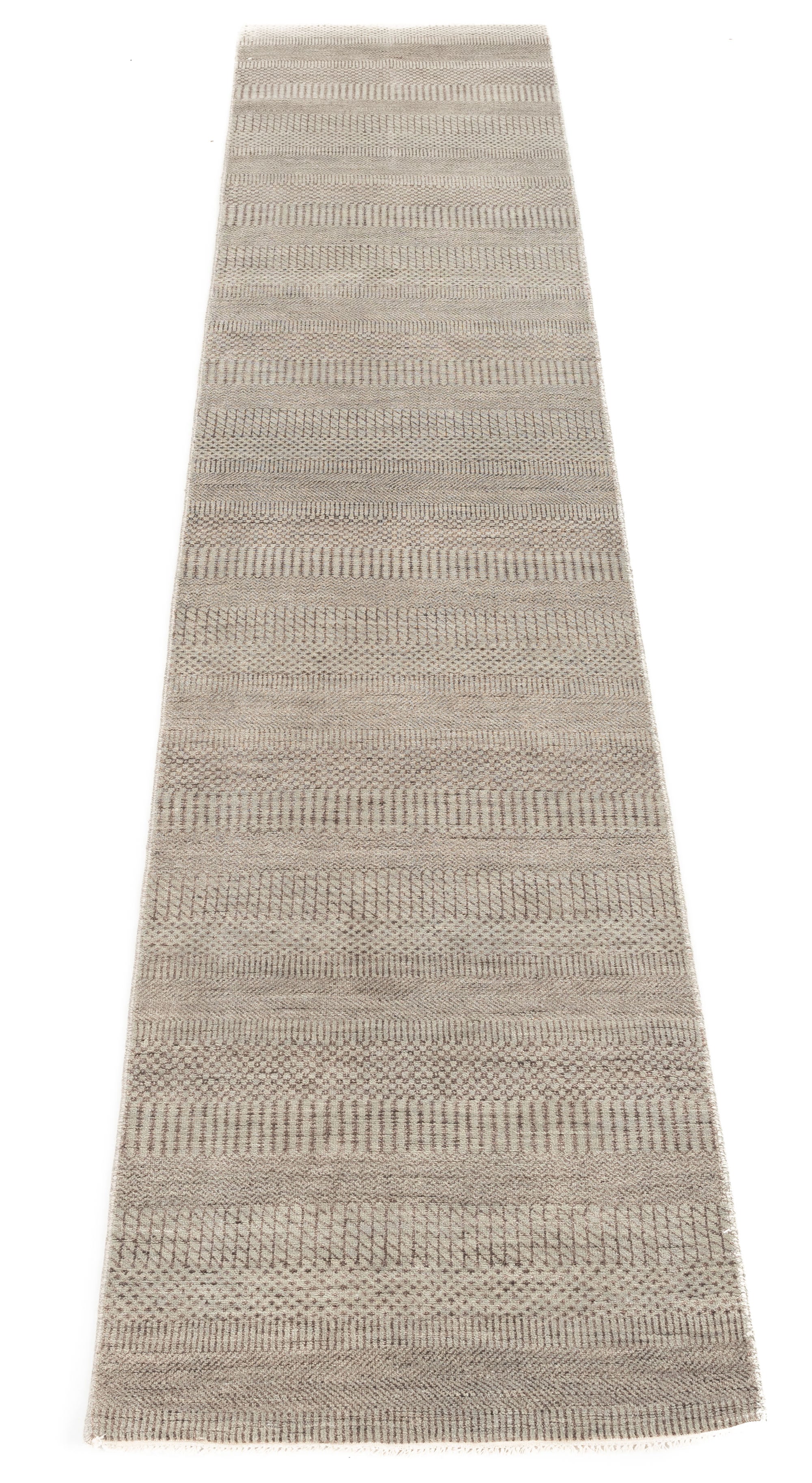 New Hand-Knotted Indo Runner 2'6 x 12'0