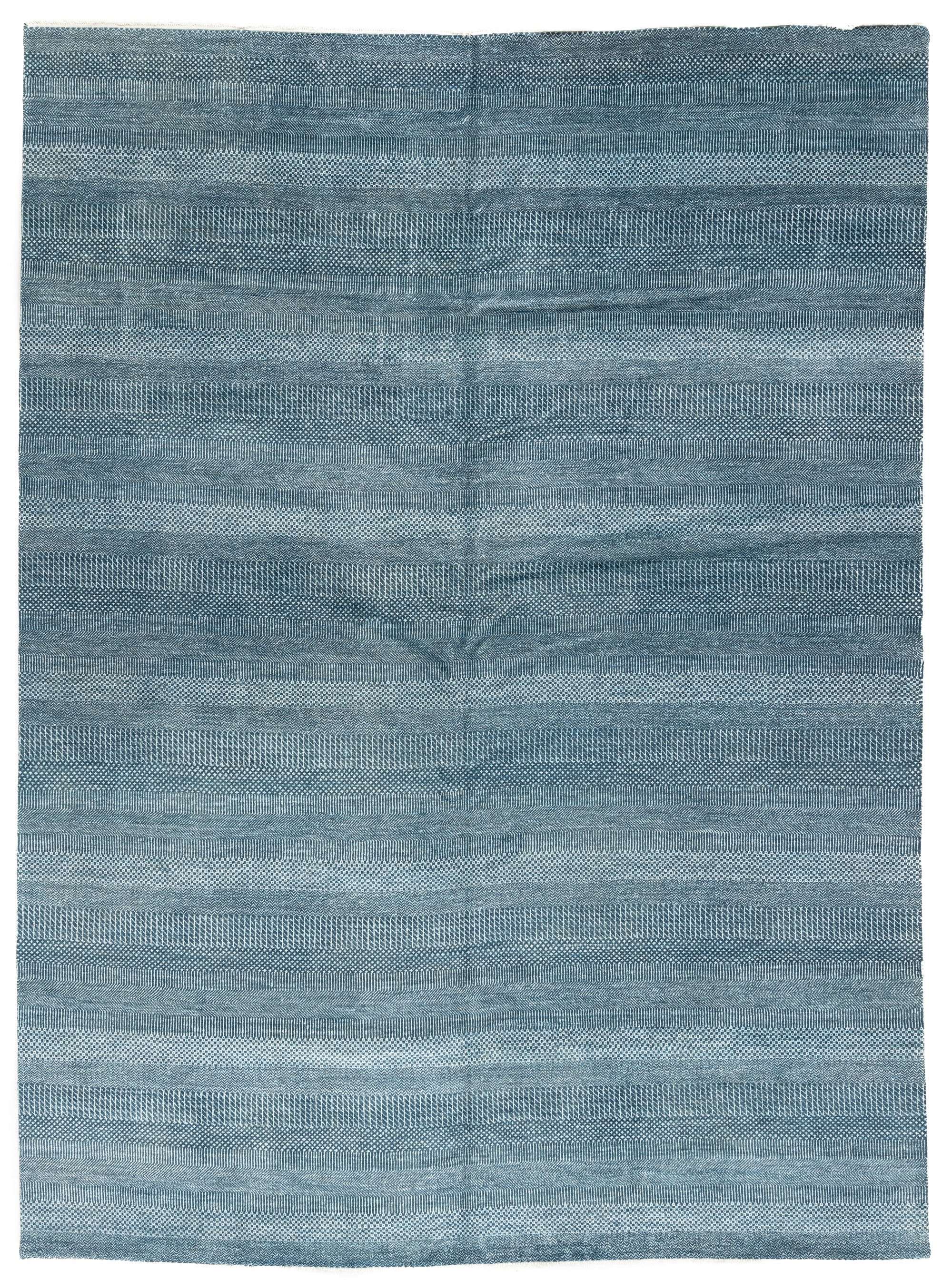 New Indian Modern Blue Rug 9'2 x 12'4