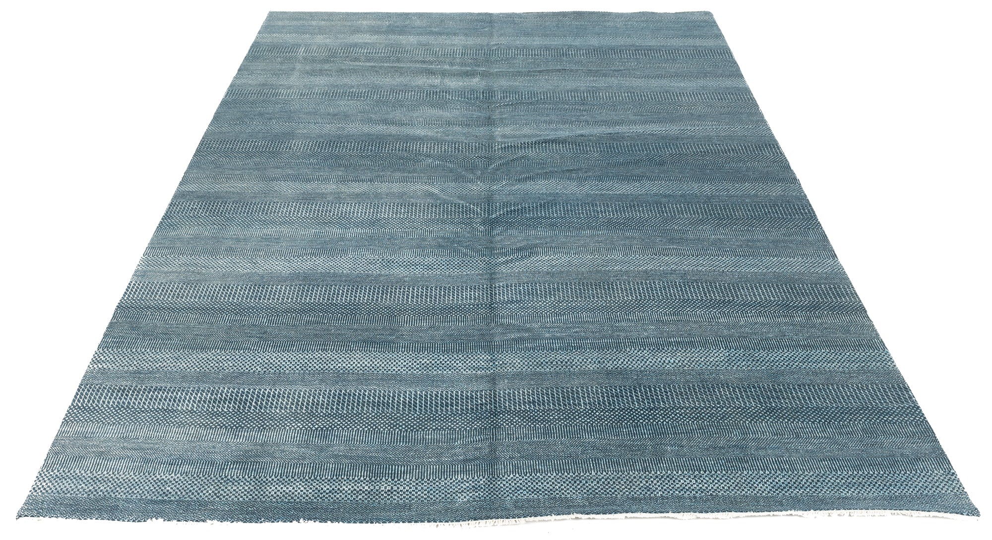 New Indian Modern Blue Rug 9'2 x 12'4