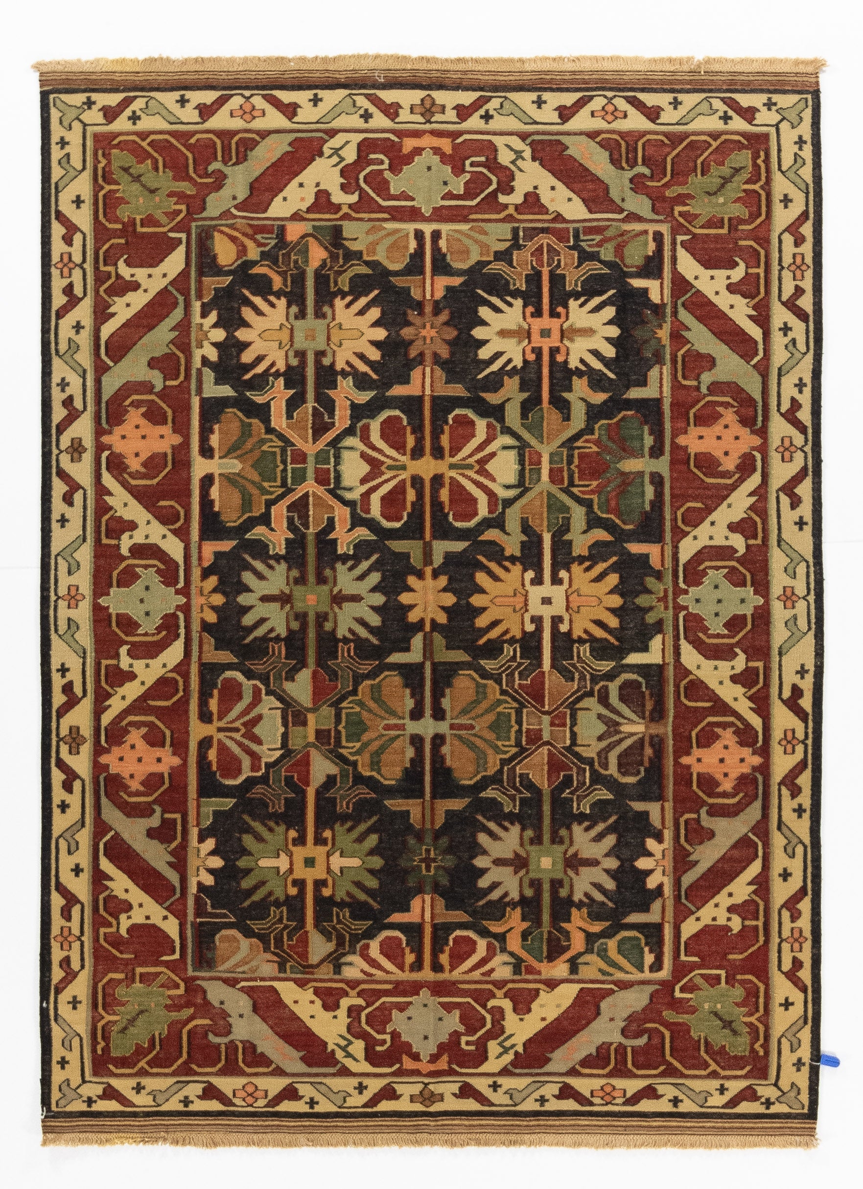 New Indian Transitional Flatweave Rug <br> 5'1 x 6'11