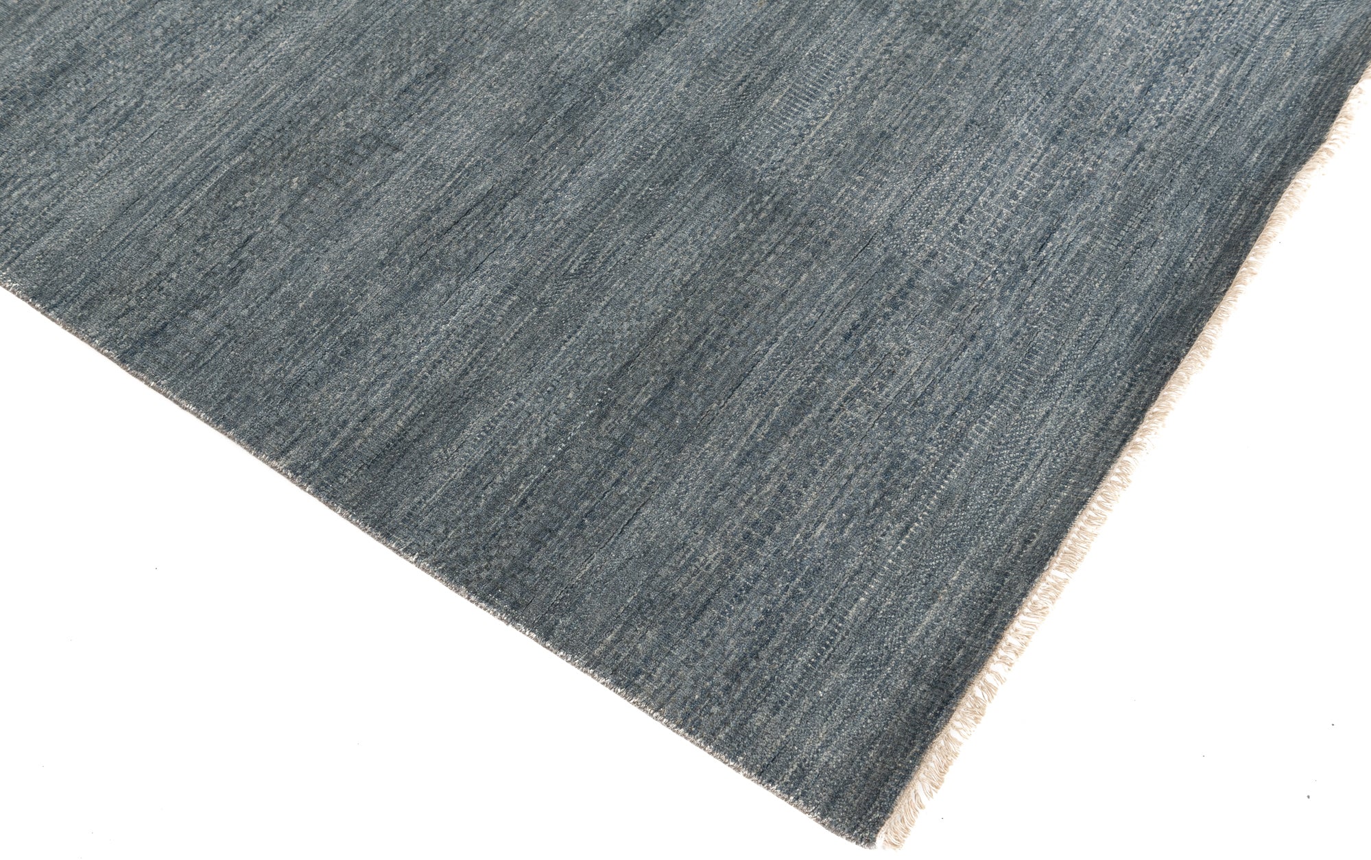 New Indo Savannah Transitional Blue and Ivory Rug <br> 6'1 x 9'1