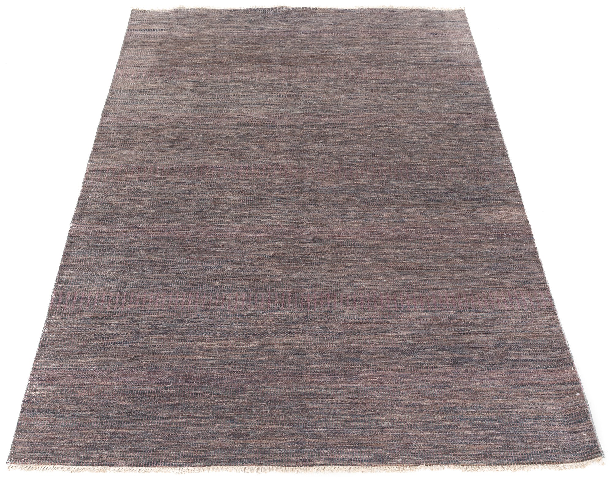 New Indo Savannah Transitional Gray Purple Rug <br> 6'3 x 9'2