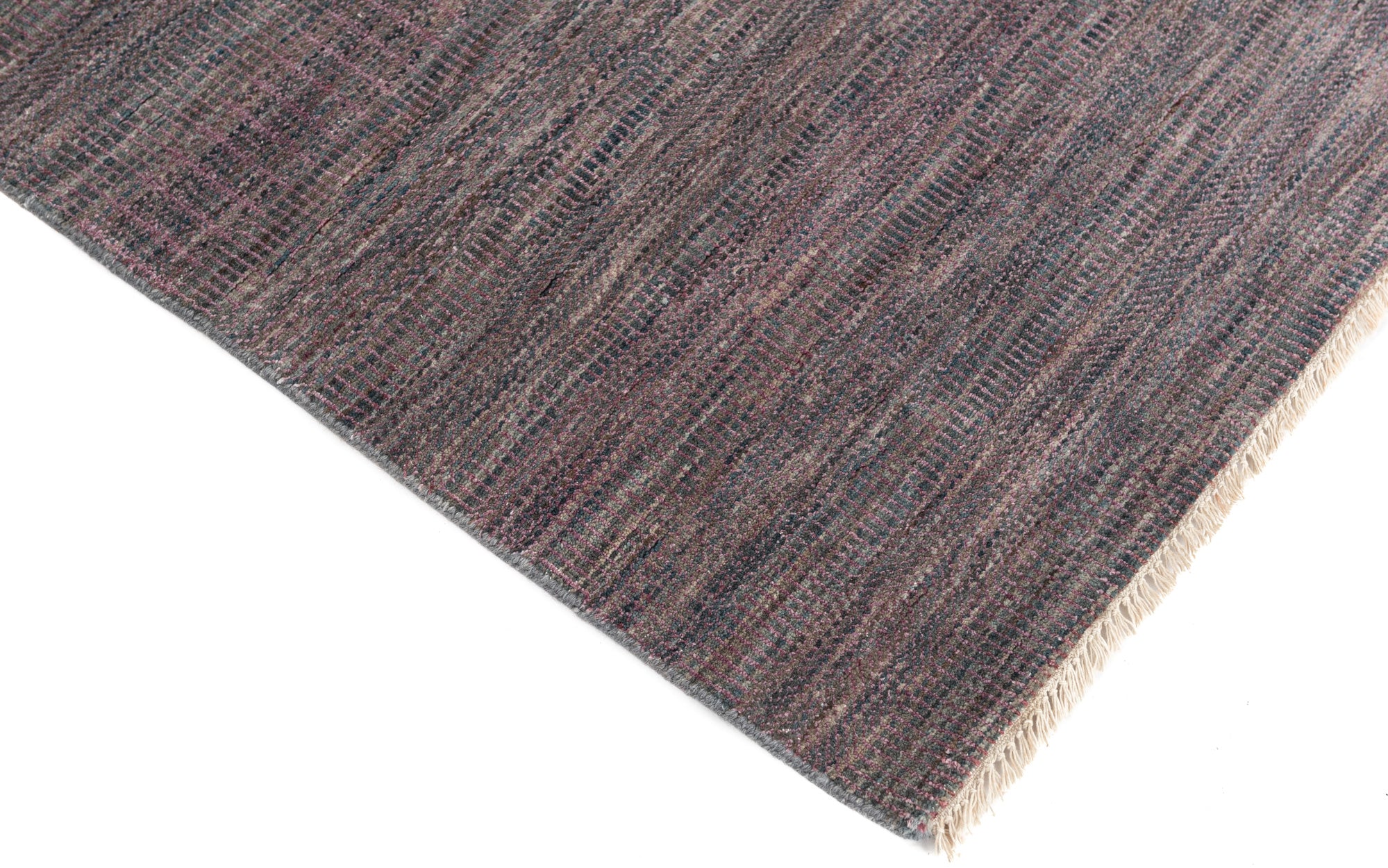 New Indo Savannah Transitional Gray Purple Rug <br> 6'3 x 9'2