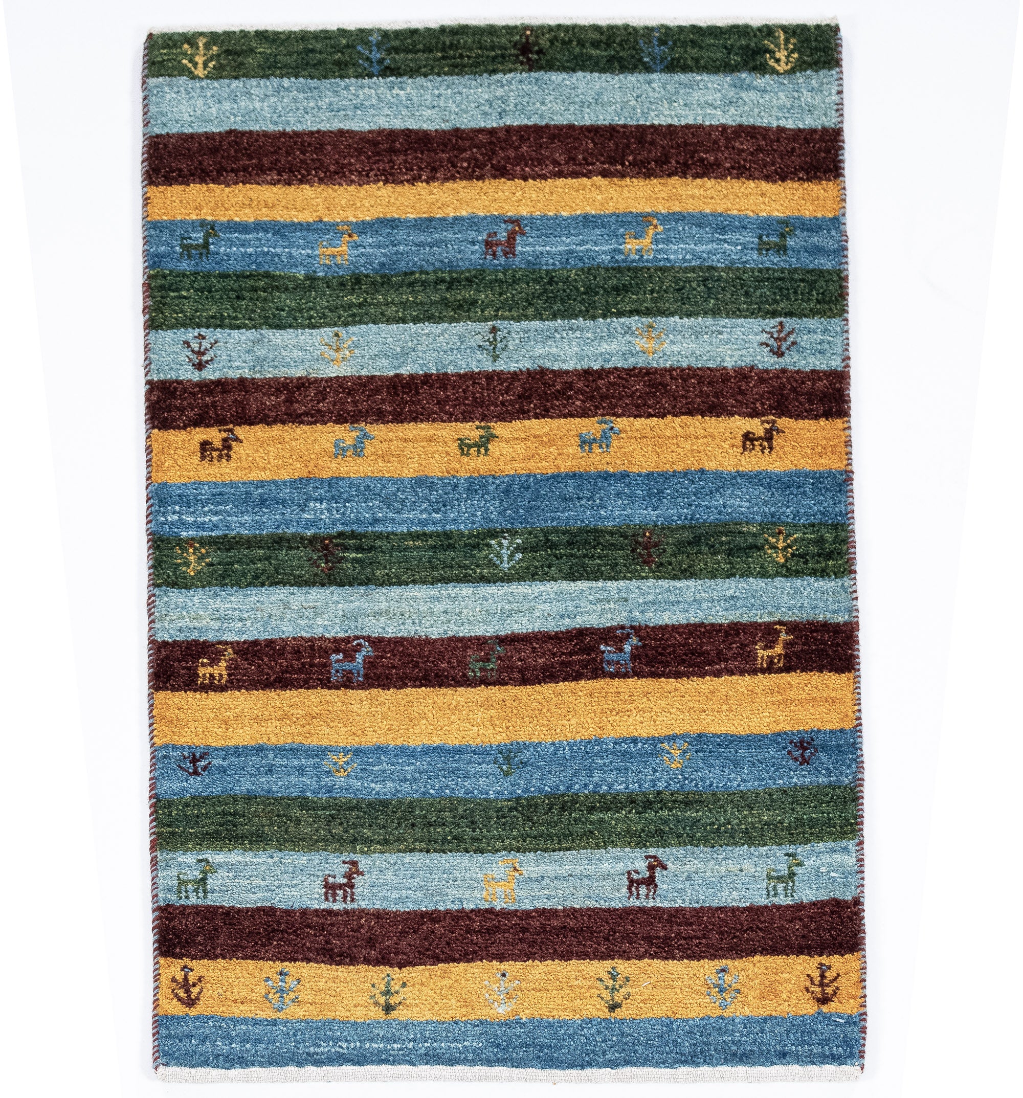 New Pakistani Gabbeh Rug <br> 1'10 x 3'1