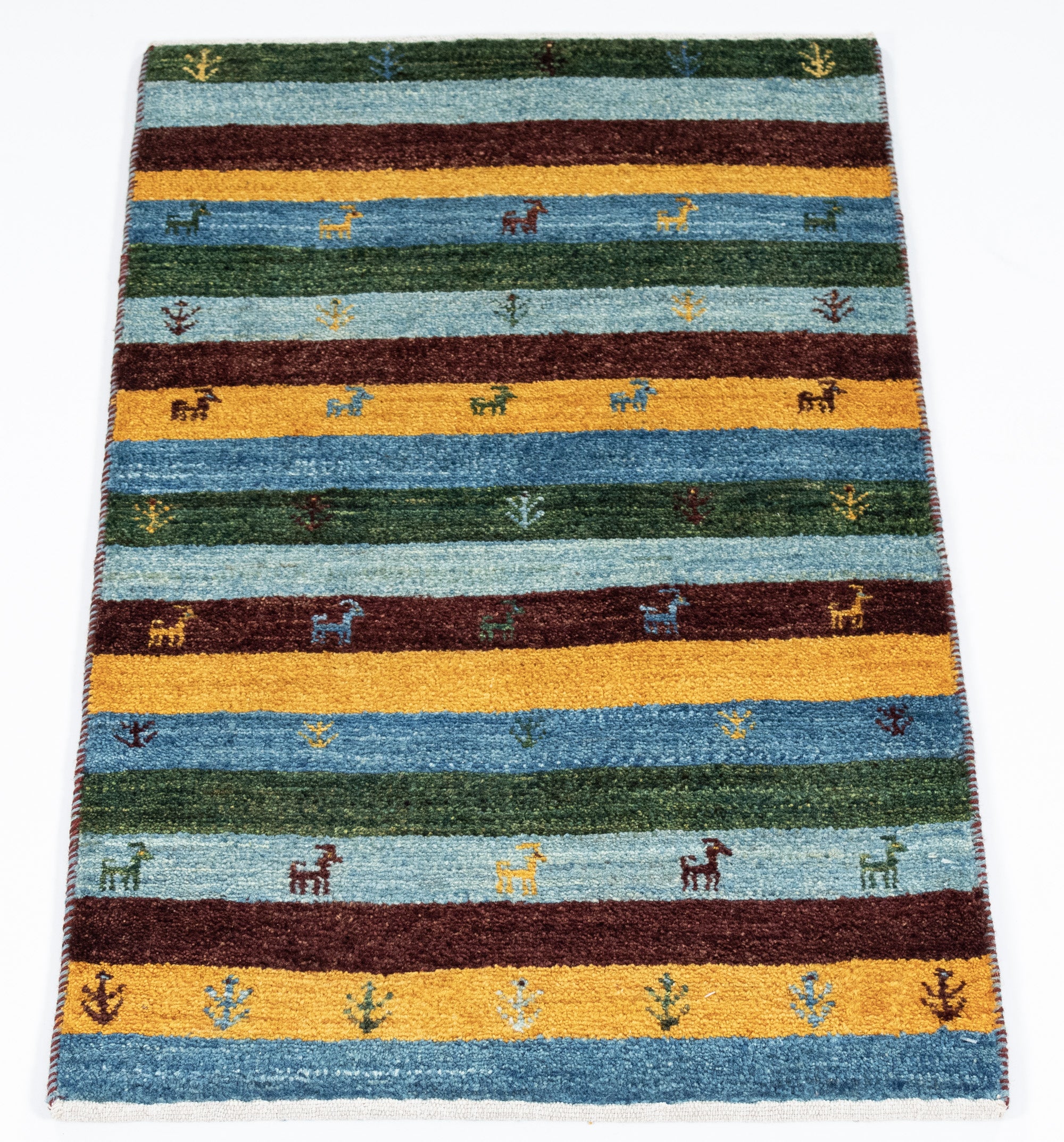 New Pakistani Gabbeh Rug <br> 1'10 x 3'1