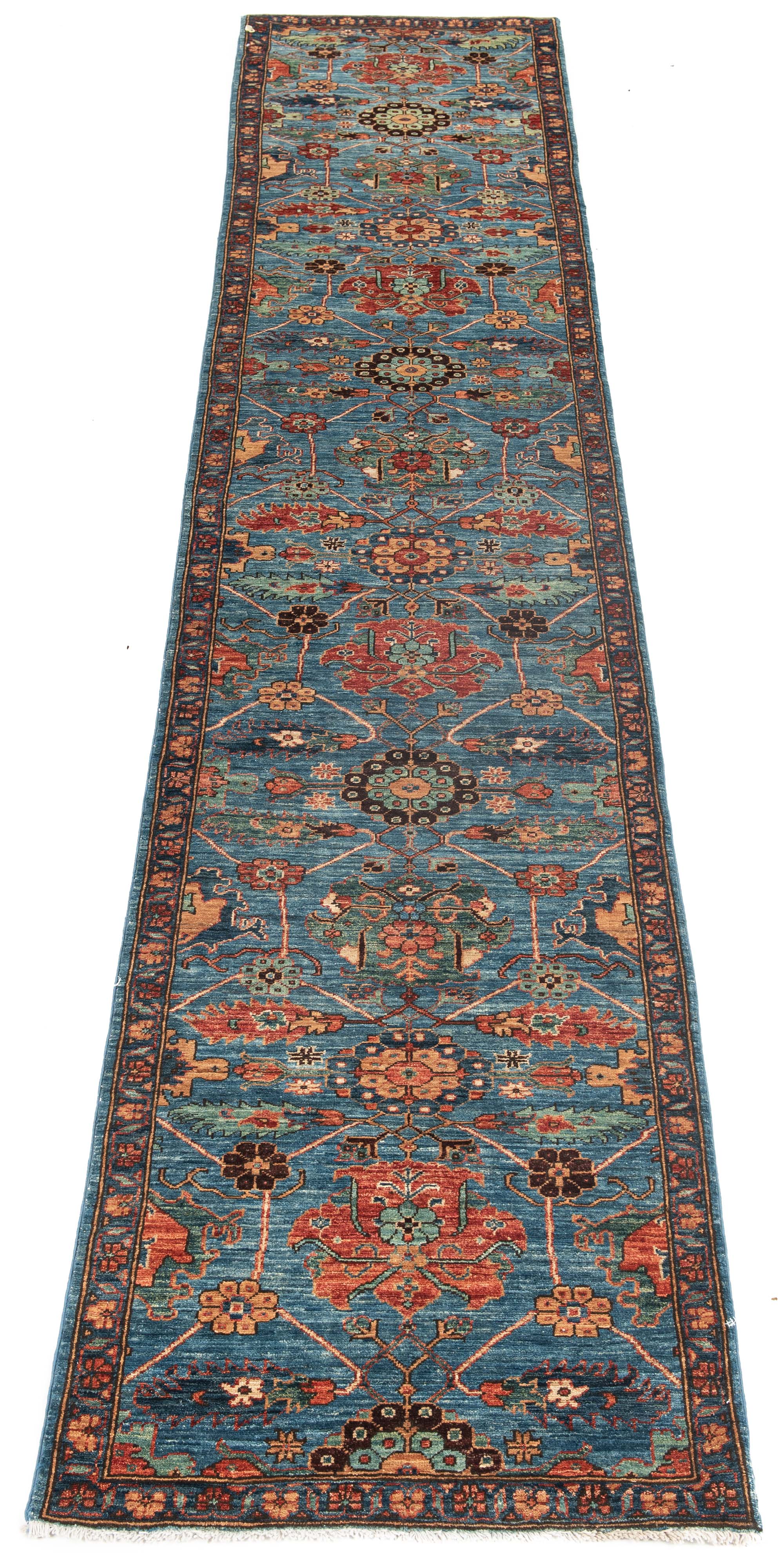 New Pakistani Heriz-style Narrow Runner <br> 2'8 x 13'8