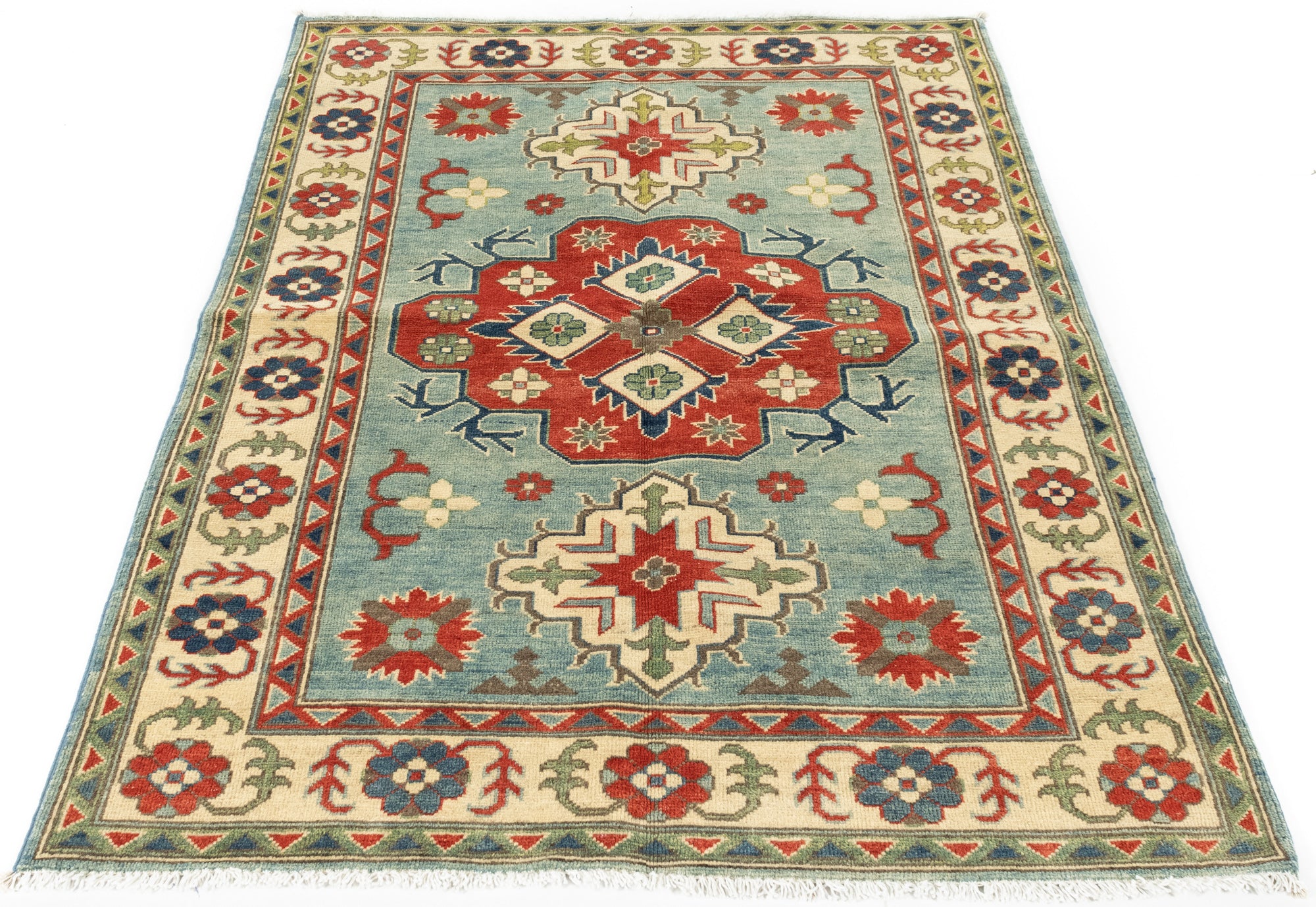 Pakistani Kazak Rug <br> 4'0 × 6'3