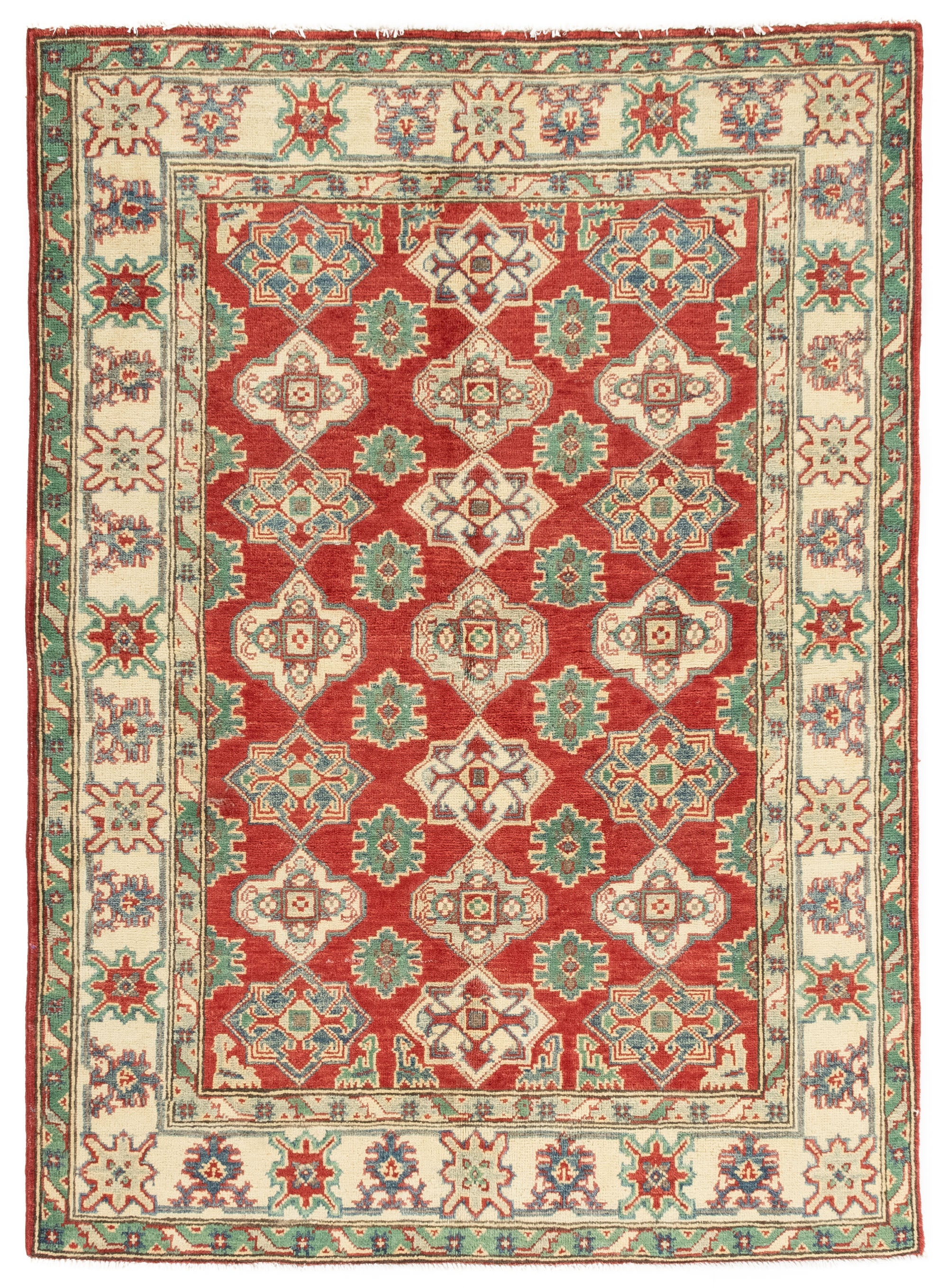 Pakistani Kazak Rug <br> 4'1 × 5'7